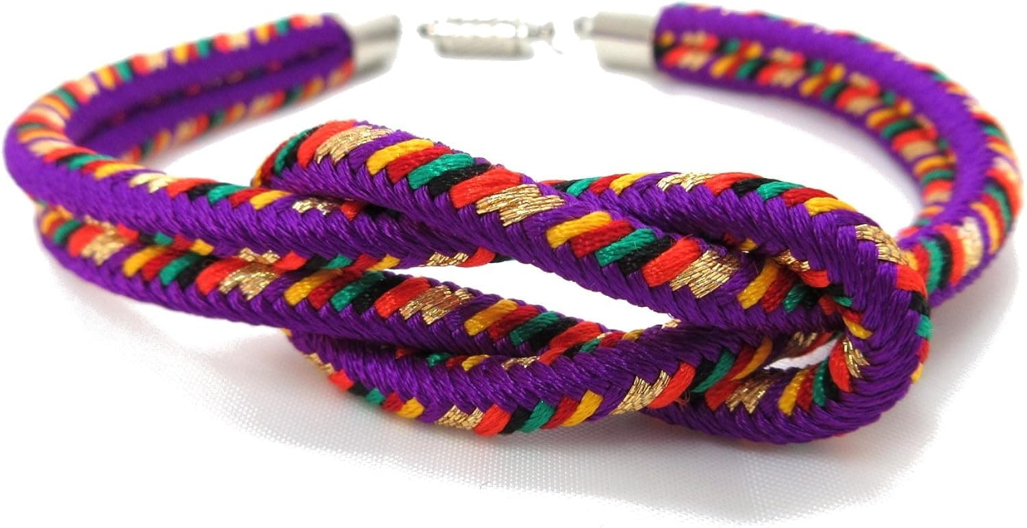KYOTO ASAHIYA 8colors Japanese Kumihimo Kimono Braided Bracelet with Magnetic Clasp Handmade in Japan gifts for Men&Women Children