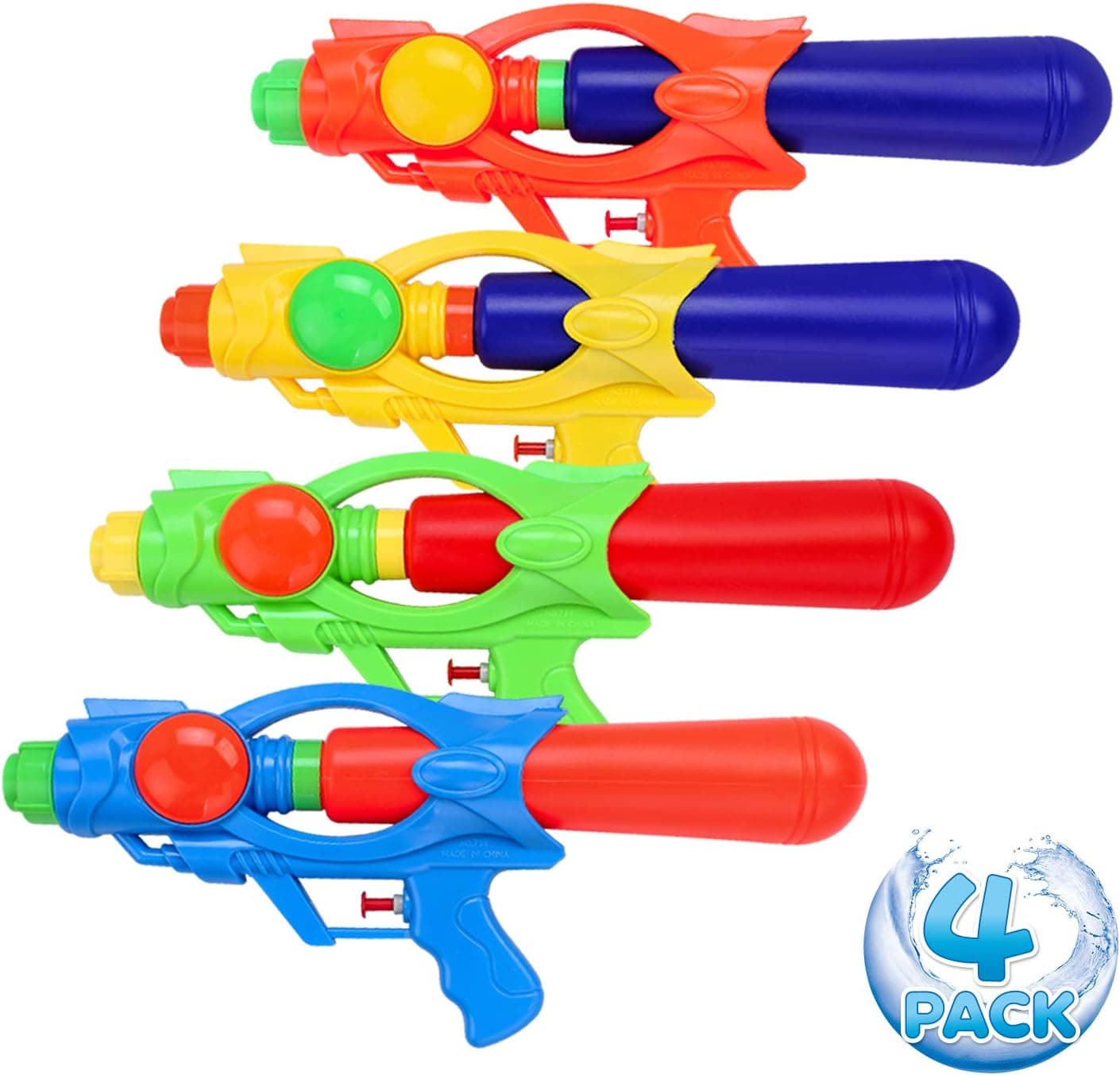 YouCute 13 inch Water Gun 4 Pack Summer Squit Blaster Swimming Pool Toys Outdoor Indoor Beach Party Favors Fighting for Kids Adult…