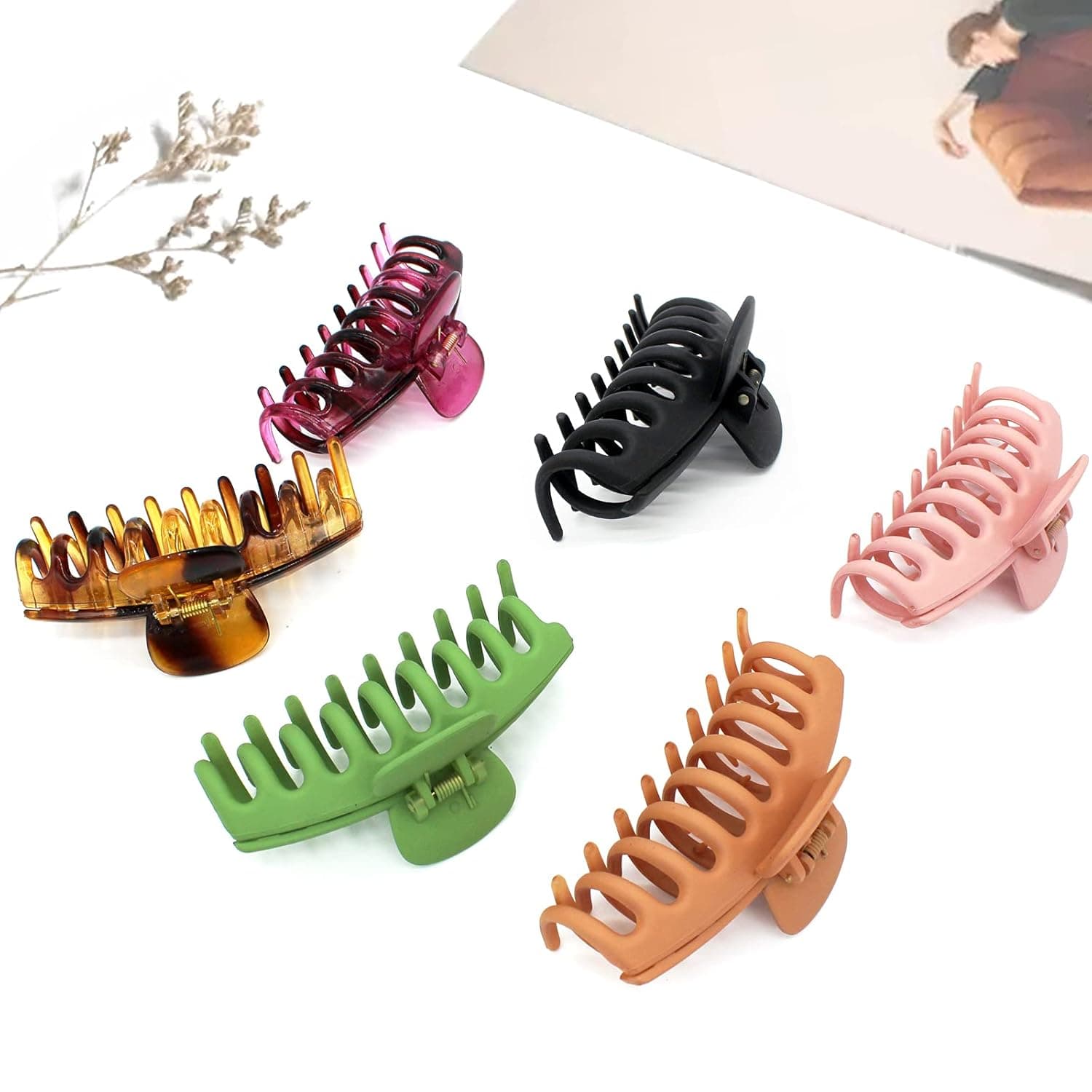 4 Pcs Big Claw Clips 4.3 inch Matte Hair Claw Clips for Women Girls Thick Hair Strong Hold Hair Clips Hair Accessories(4 colors)