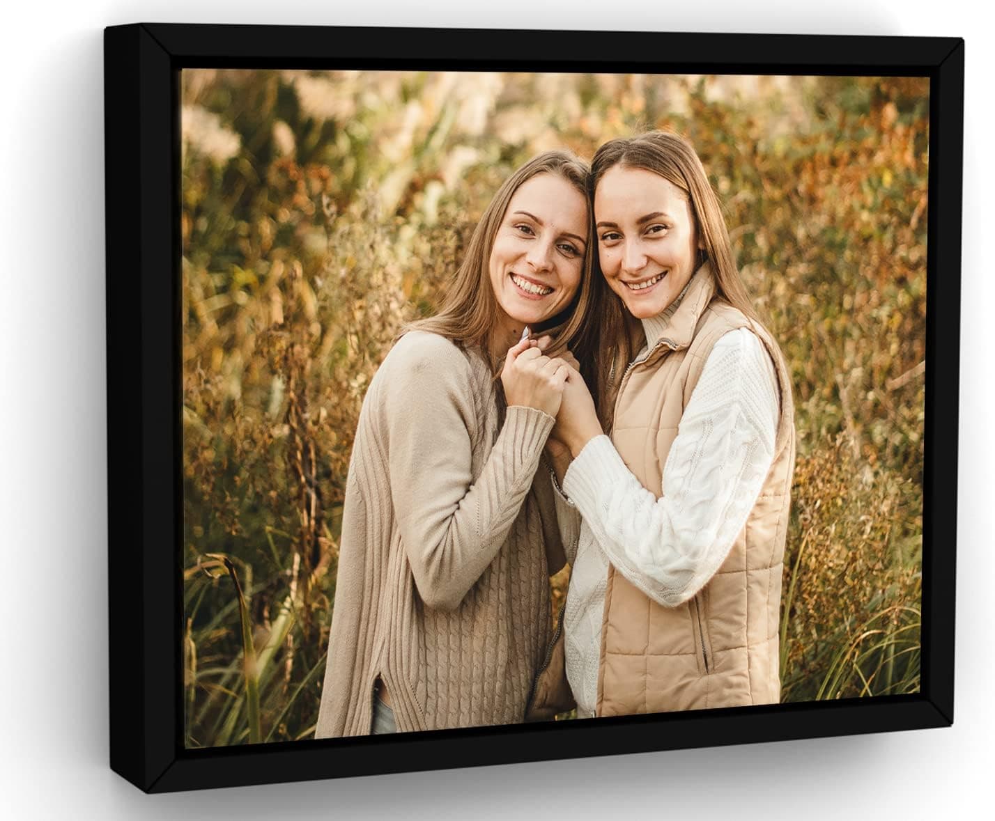 Pretty Perfect Studio Personalized Photo to Canvas Print Wall Art with Your Family Photos on Framed Decor for Living Room, Unique Photo Display Customized 18"x24"