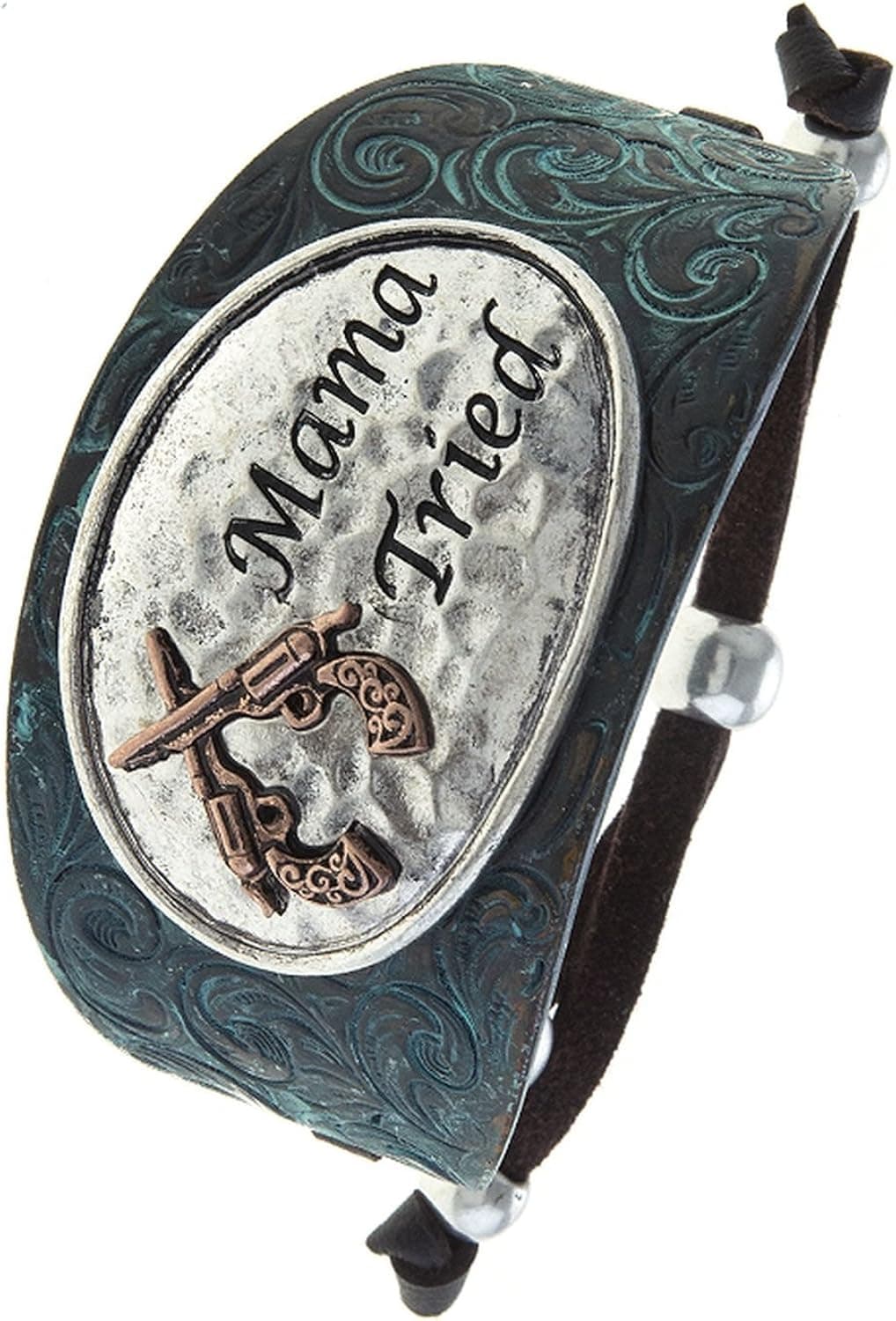 TRENDY FASHION JEWELRY MAMA TRIED GUN CHARM BRACELET BY FASHION DESTINATION