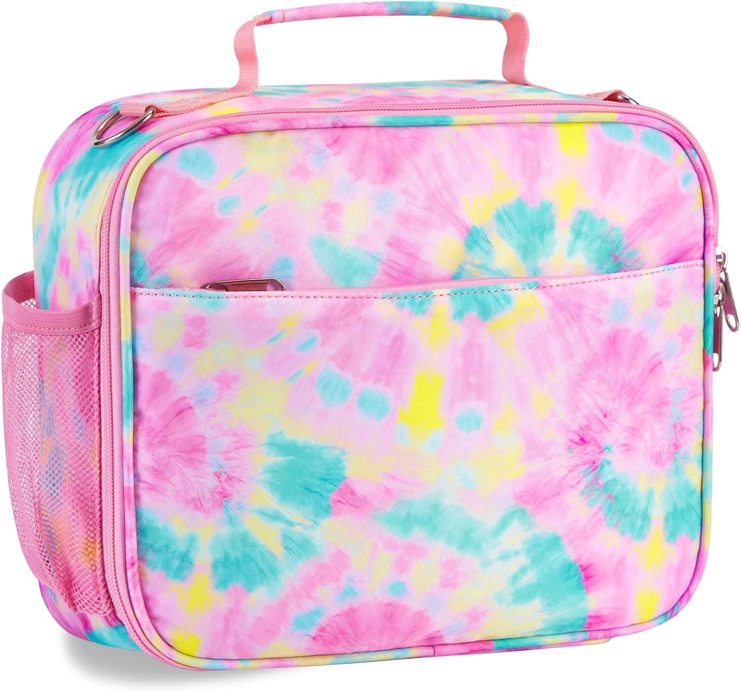 Fidvioi Girls Lunch Box, Durable Insulated Tie Dyed School Lunch Bag for Girls, Adjustable StrapThermal Cooler Lunch Tote Travel Family Picnic Back to School Lunchbox for Girls 8-15