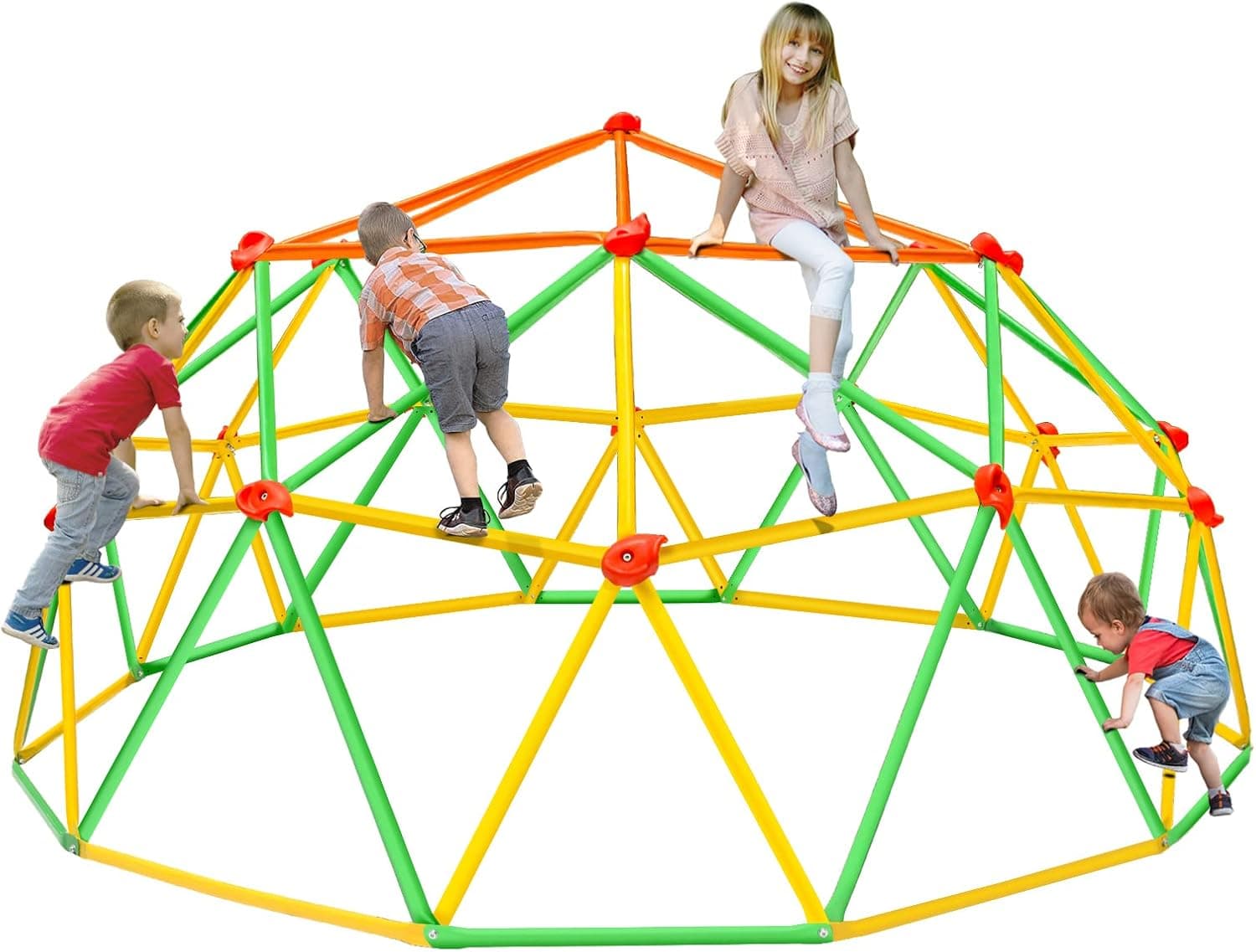 NAQIER Climbing Dome Upgraded 10FT Dome Climber for Kid 3-10 Jungle Gym Monkey Bar for Backyard Geometric Climbing Dome Support 800LBS Kids Outdoor Play Equipment Toddler Outside Climbing Toy