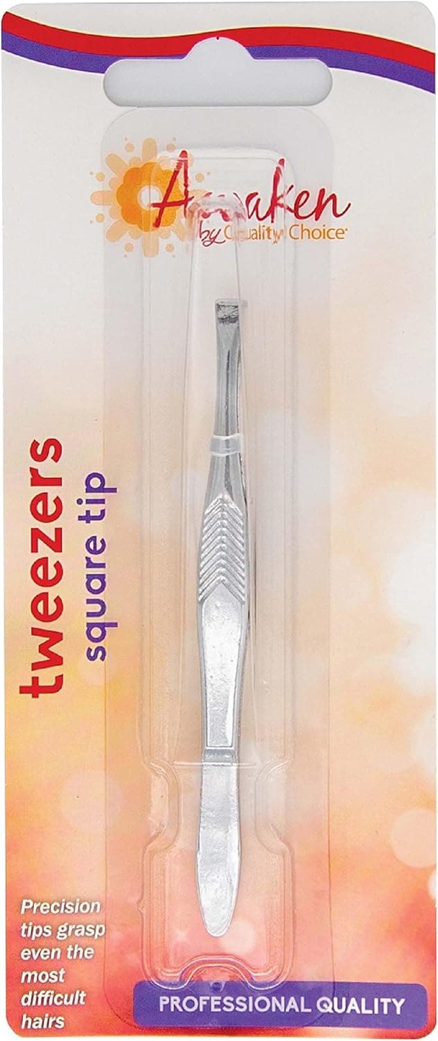 Quality Choice Deluxe Tweezers Square Tips 1 Count Each (2)