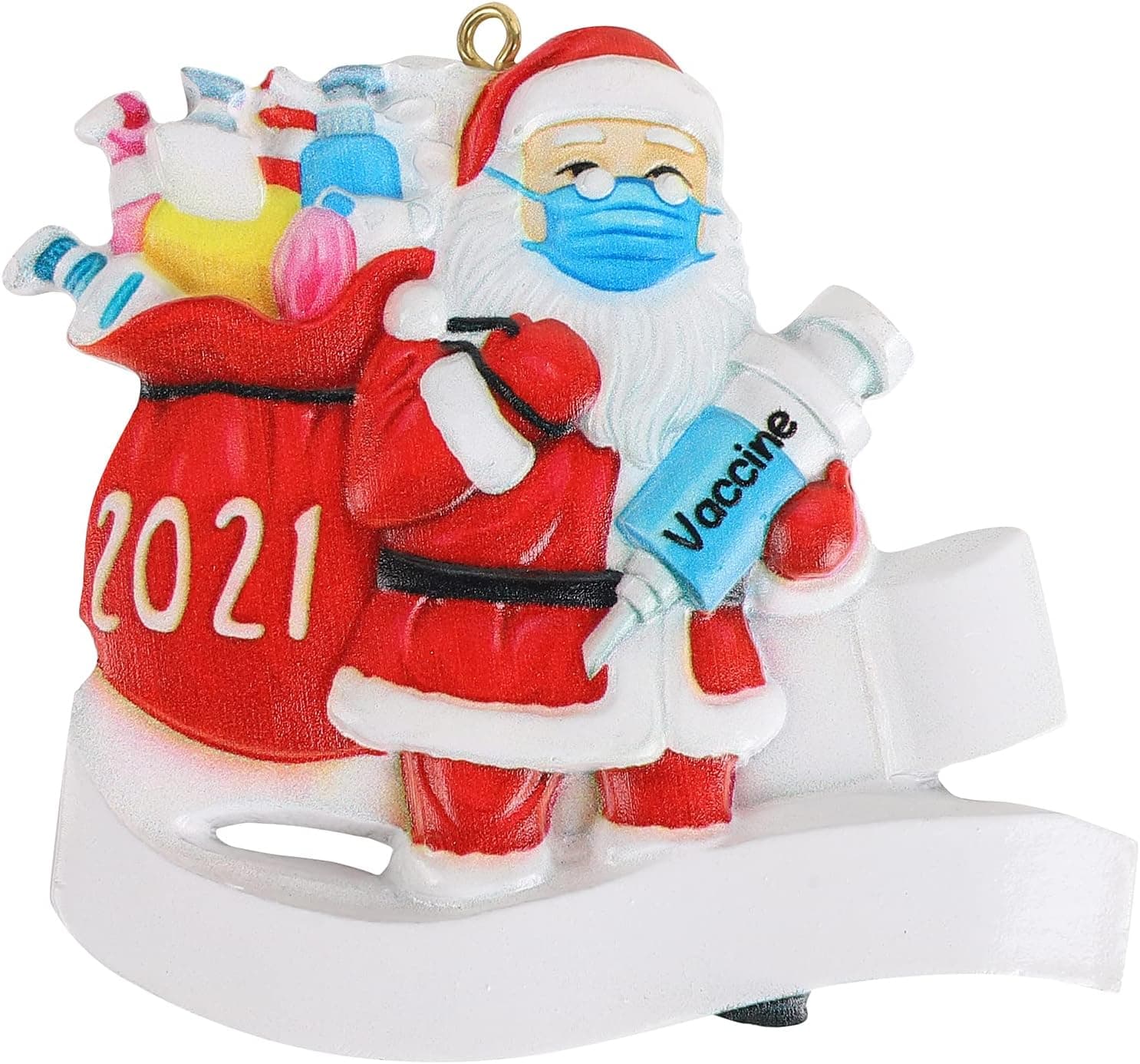 Santa Claus Ornaments, Santa Claus with Wearing Face Mask,Christmas Tree Home Decor Pendant for Family (1pc Santa Claus)