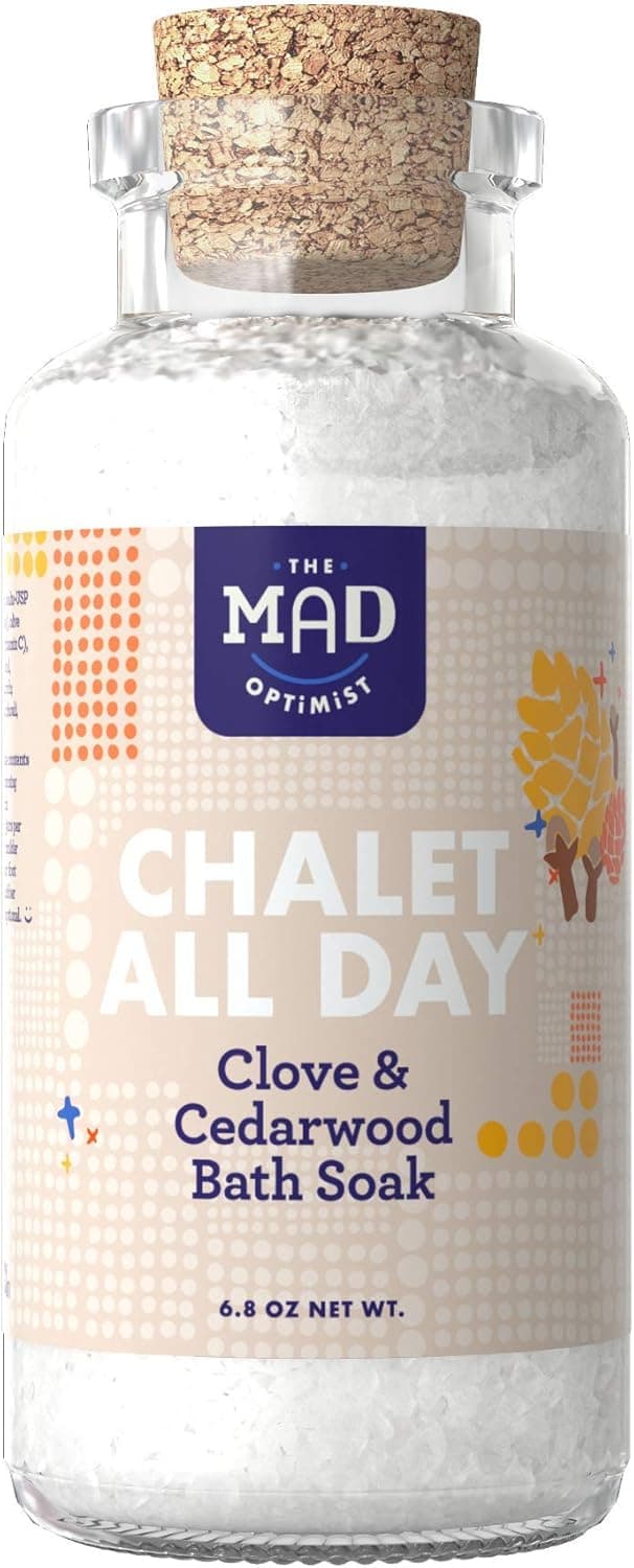 The Mad Optimist Chalet All Day - Clove & Cedarwood Bath Soak, 6.8 Ounce Bottle