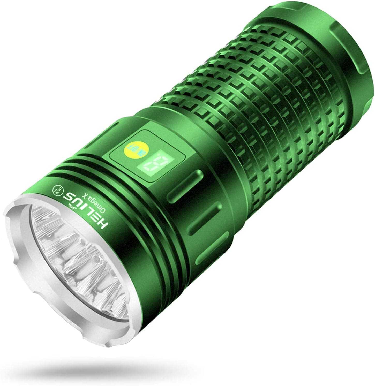 Helius Flashlights High Lumens Super Bright Flashlight 18000 Lumens 18xLEDs XM-L T6 LED USB Recargables with 4 Modes Indicator Torch Waterproof for Emergencies,Hiking,Camping,Military