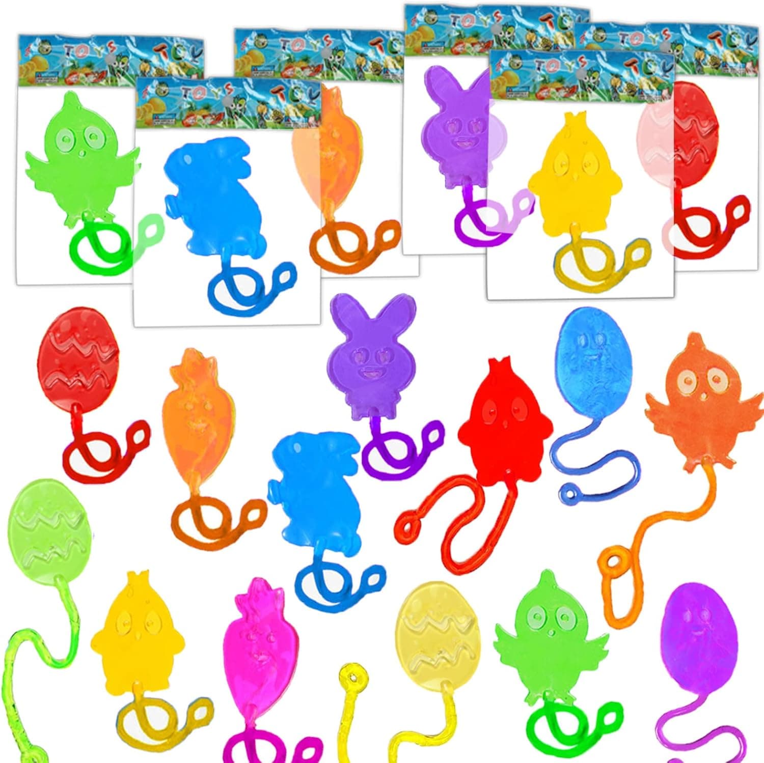 Mchochy 28 Pack Easter Sticky Hands Toys for Kids, Easter Theme Styles Stretchy Toys Easter Basket Stuffers, Gifts, Pinata Fillers, Easter Egg Fillers, Party Favors for Kids Boys Girls