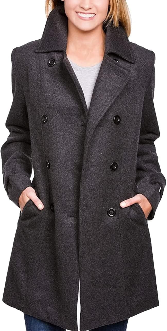 Urban Boundaries Women's Wool Blend Double Breasted Pea Coat
