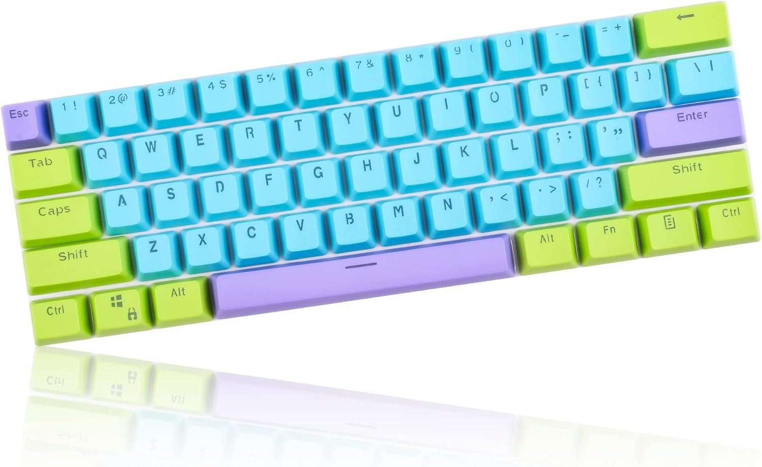 Mosptnspg CJXSP PBT 61 Keycaps 60 Percent, Gaming Keycaps OEM Profile Backlit Keycap Set for 60 Percent Cherry MX Mechanical Keyboard GK61 ,Only keycaps (skyce)