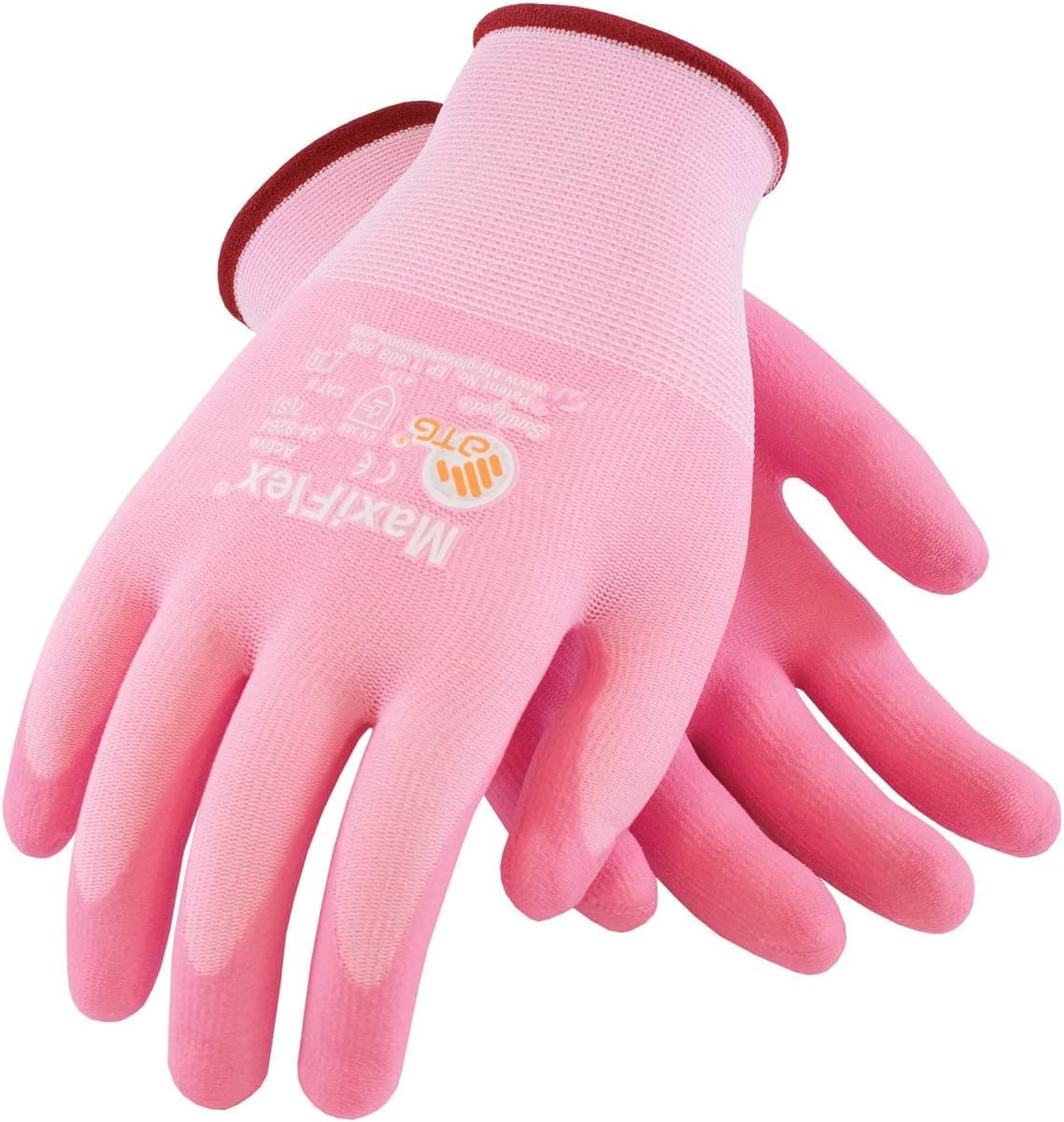 ATG 34-8264/M Maxiflex Active, 15G Pink Nylon/Elastane Shell, Pink Foam Nitrile Pink M