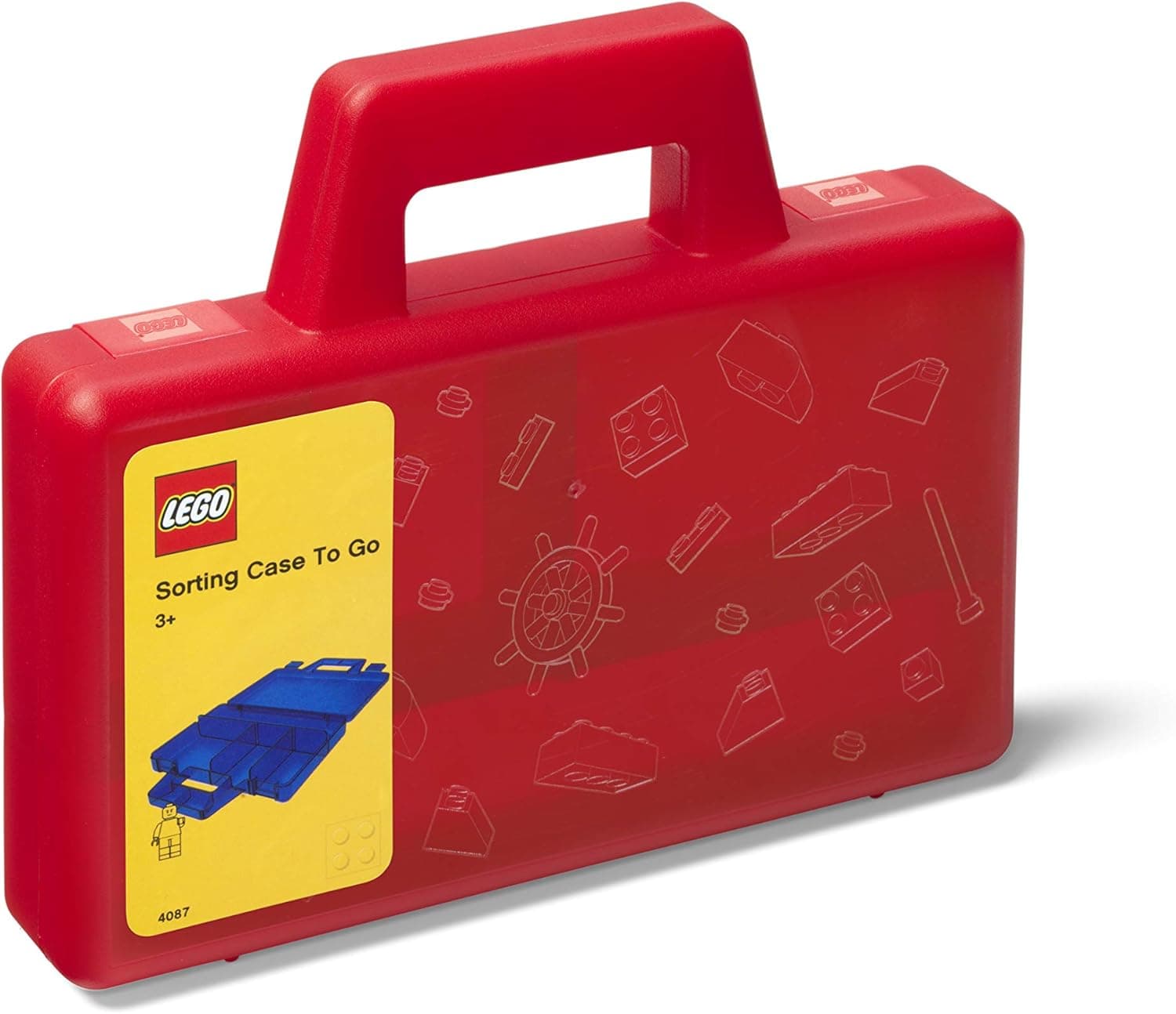 Room Copenhagen, Lego Sorting Box to-Go - Travel Case with Organizing Dividers - Red