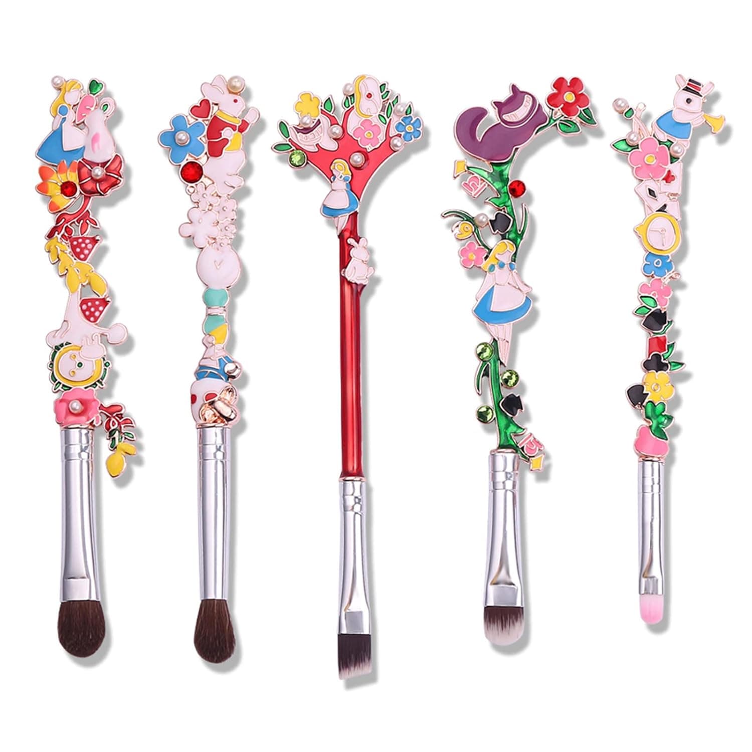 Anime Alice in Wonderland Makeup Brushes - Foundation Blending Powder Eyeshadow Contour Concealer Blush Cosmetic Makeup Tool Brush (Alice Makeup Brushes 2)