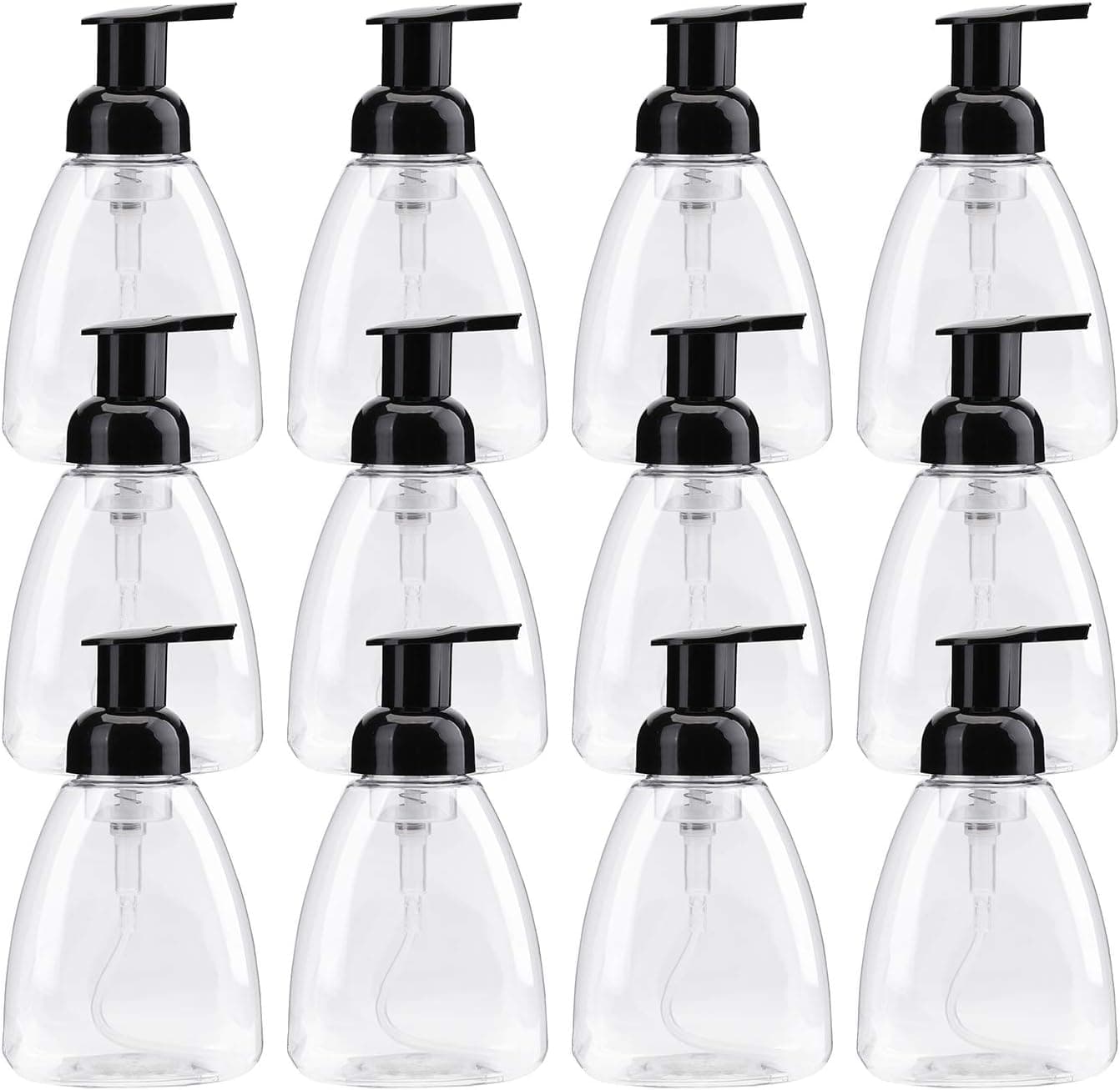 Bekith 12 Pack Foaming Soap Dispensers Pump Bottles, 10oz Empty Foam Liquid Hand Soap Containers Plastic Press Bottles for Kitchen and Bathroom