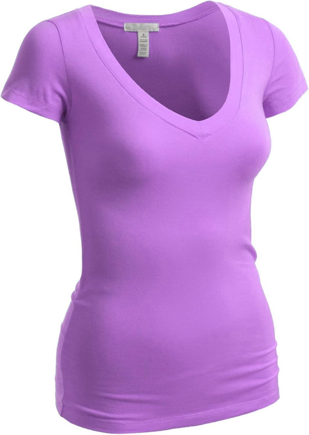 Emmalise Women's Short Sleeve T Shirt V Neck Tee Junior and Plus Sizes
