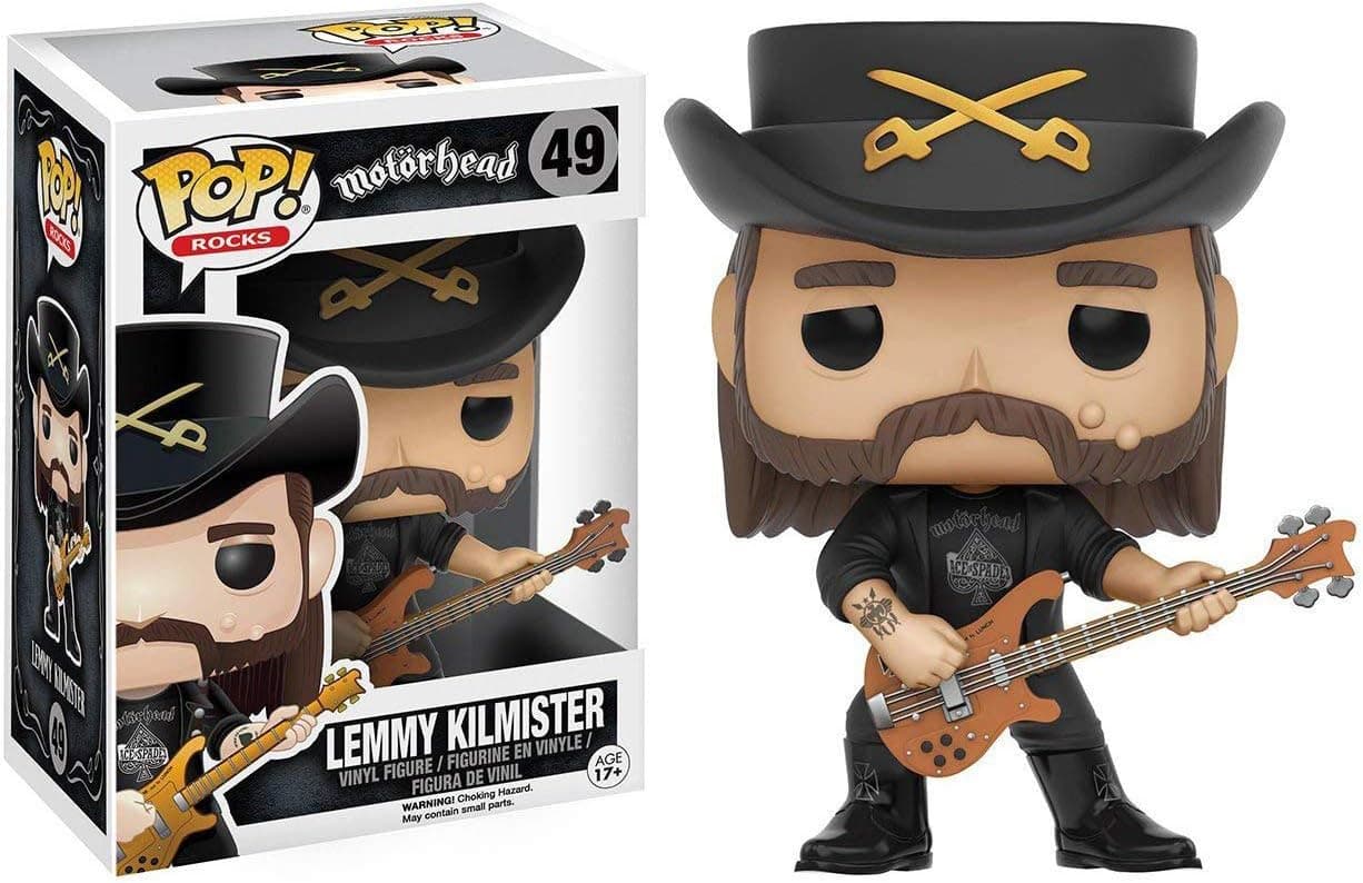 Lemmy Kilmister: Motörhead x Funko POP! Rocks Vinyl Figure & 1 PET Plastic Graphical Protector Bundle [#049 / 10265 - B]