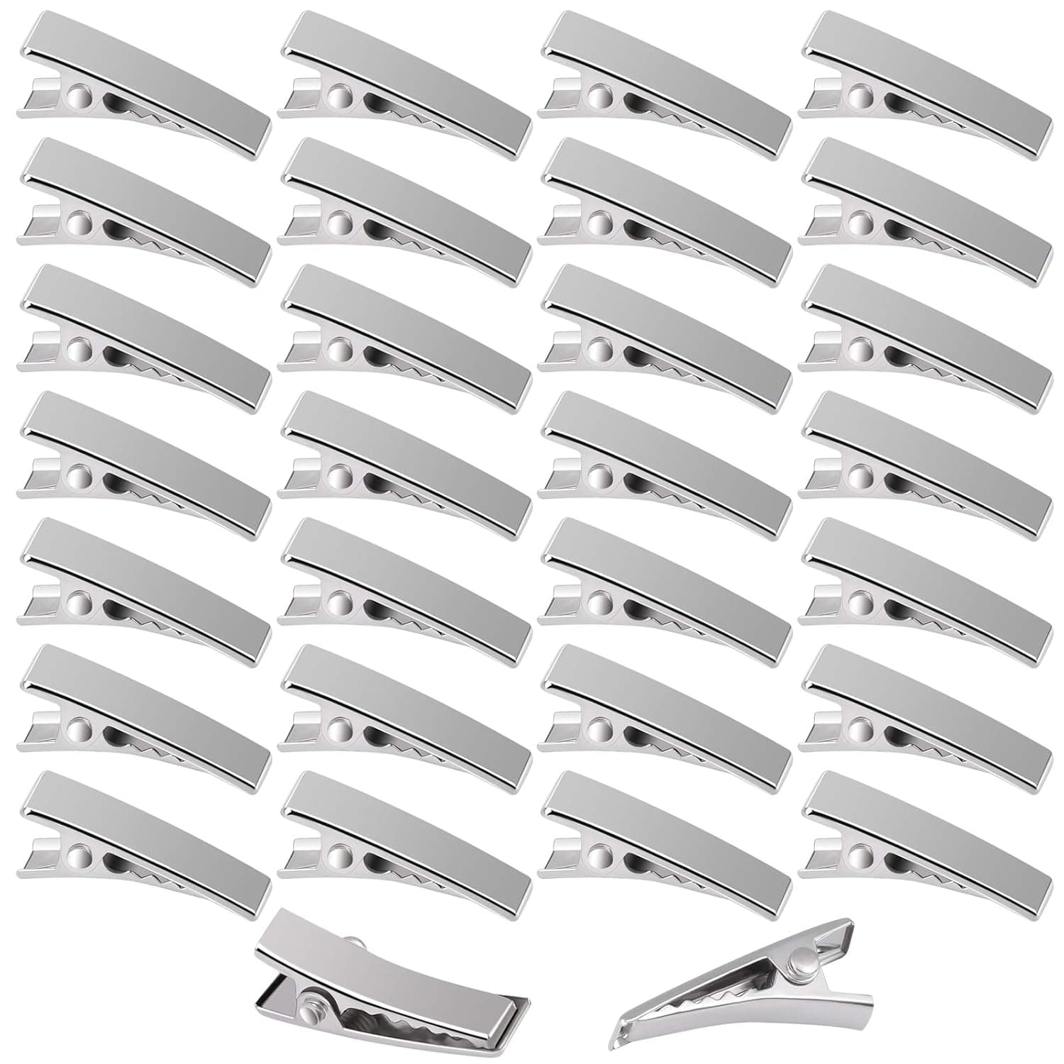 Ruisita 120 Pieces Alligator Hair Clips Metal Single Prong Silver Hair Clips for Hair Accessories