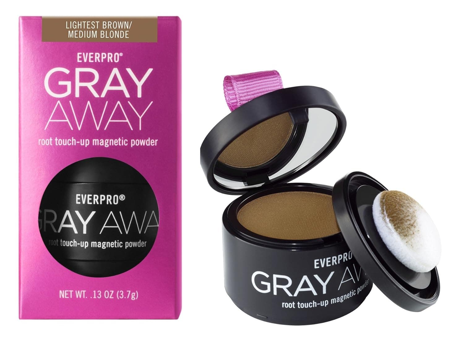 Everpro Gray Away Root Touchup Powder Light Brown/Medium Blonde 0.13 Ounce (4ml) (2 Pack)