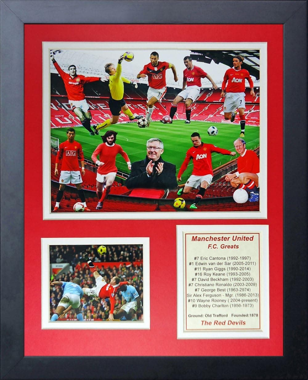 Legends Never Die Manchester United FC Greats Collage Photo Frame, 11" x 14"