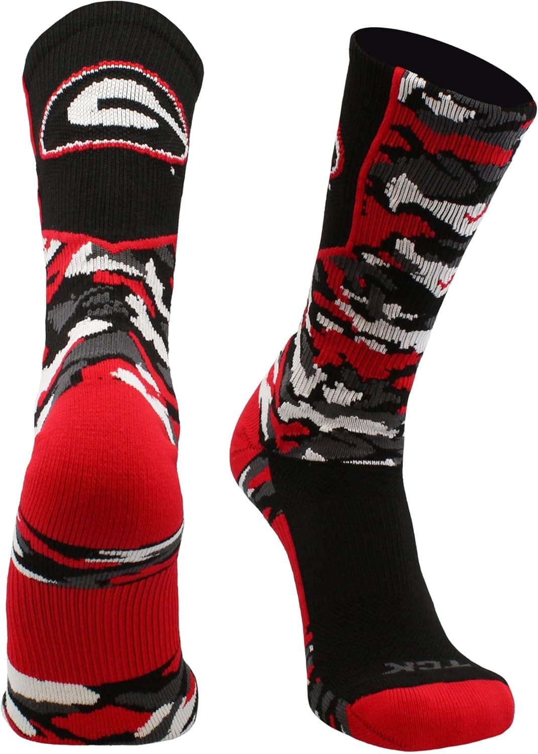 TCK University of Georgia Bulldogs Socks Woodland Camo Crew