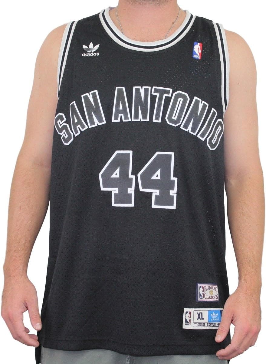 adidas George Gervin San Antonio Spurs NBA Throwback Swingman Jersey - Black