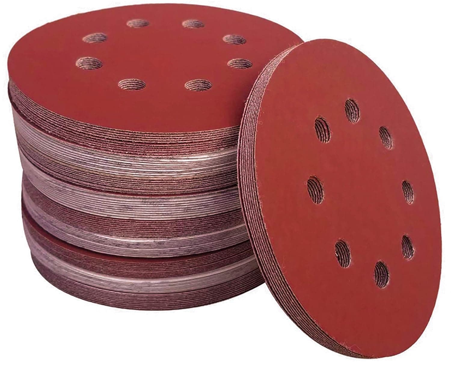 WUWEOT 90 Pack Hook and Loop Sanding Discs 5 Inch 8 Holes, 1000/800/600/400/320/240 Grits for Random Orbital Sander