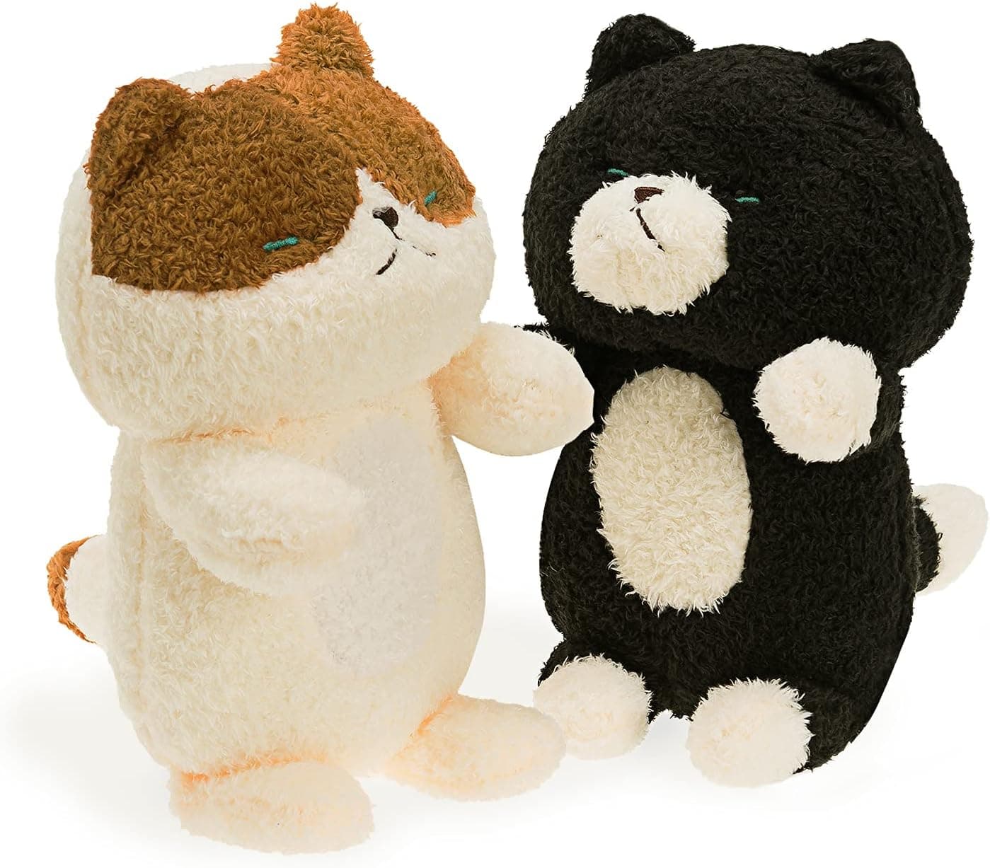 Onsoyours Kitty 11.8'' Plush Stuffed Animal Two Pack, Super Soft Plushies with Black Cat and Calico cat, Plush Toy Gifts for Kids or Home Decor (cat)