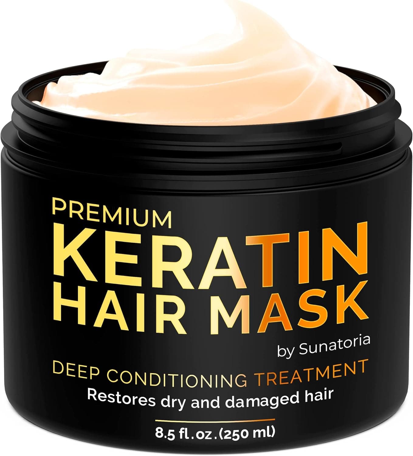SUNATORIA Keratin Hair Mask - Professional Treatment for Hair Repair, Nourishment & Beauty - Hair Mask for All Hair Types - Vitamin Complex with Omega 3, 9, Vitamin E - Protein Nourishment Masque - Keratin Treatment - Mascarilla para el cabello