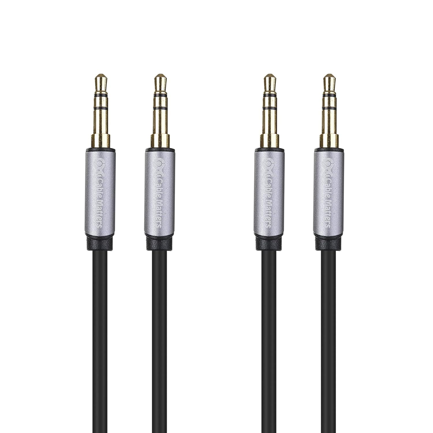 Cable Matters 2-Pack 3.5mm Aux Cable (Headphone Cable, Stereo Cable) in Black 12 Feet