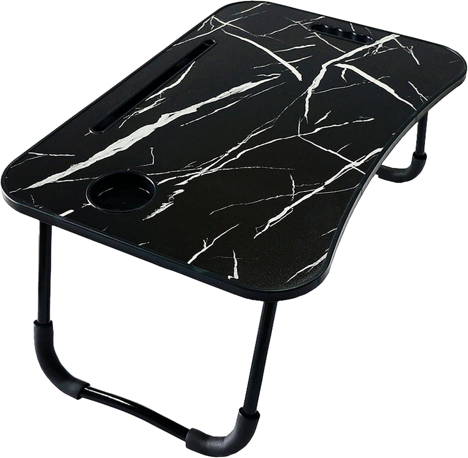 THE DUO Laptop Workstation for Bed and Sofa - Foldable Laptop Table, Portable Table for Bed, Lap Desk for Working, Reading, Eating - Marble, 26 x 17.5 inches
