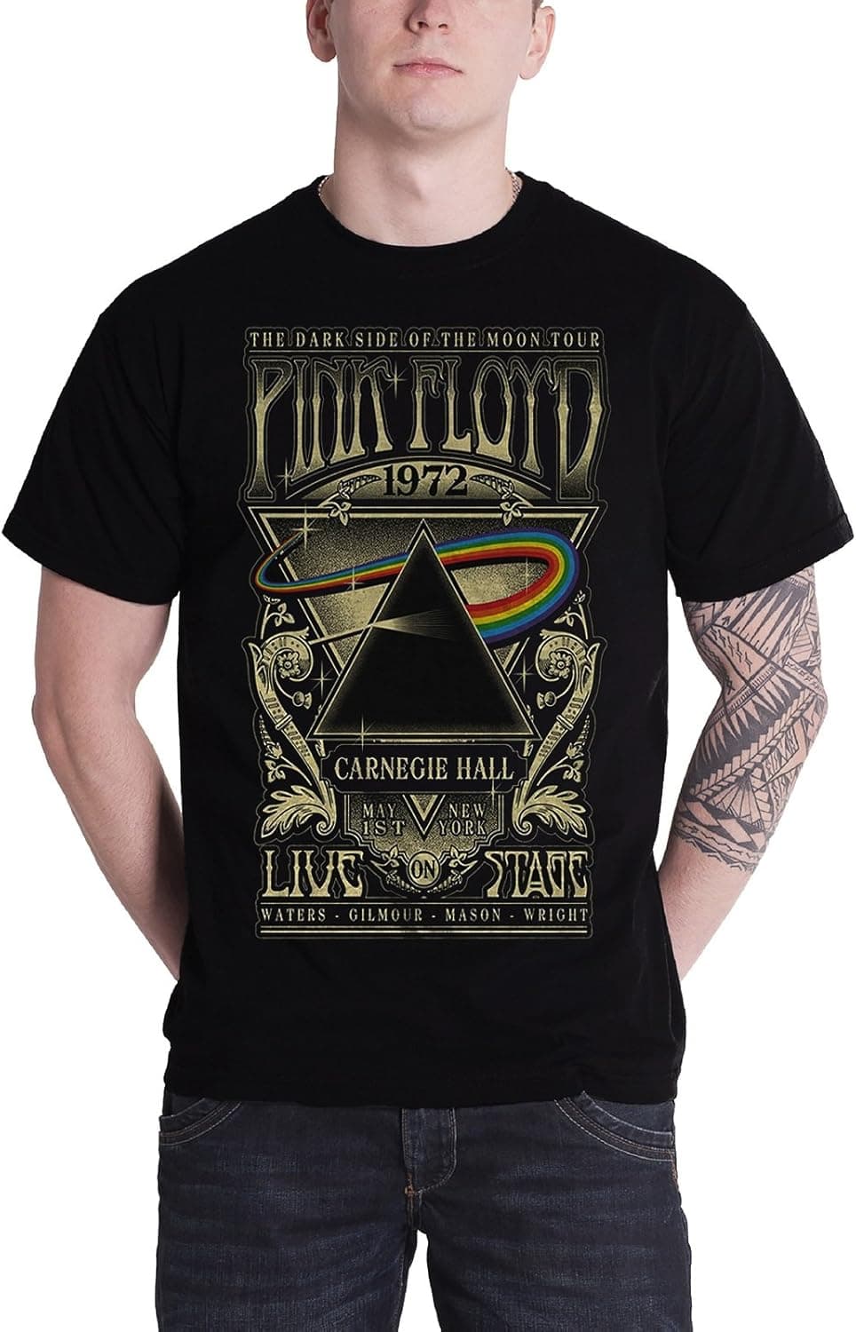 Pink Floyd Men's Shirt Live at Carnegie Hall 1972 Poster Official