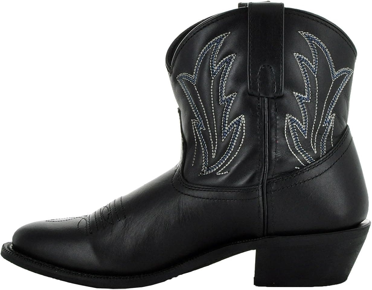 Ankle Cowgirl Boots | Janis Women's Cowgirl Booties (M3003) 9 / Black