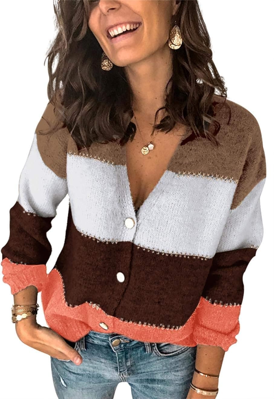 Boncasa Women Open Front Cardigan Sweater Casual Long Sleeve Lightweight Soft Knit Sweater with Pockets