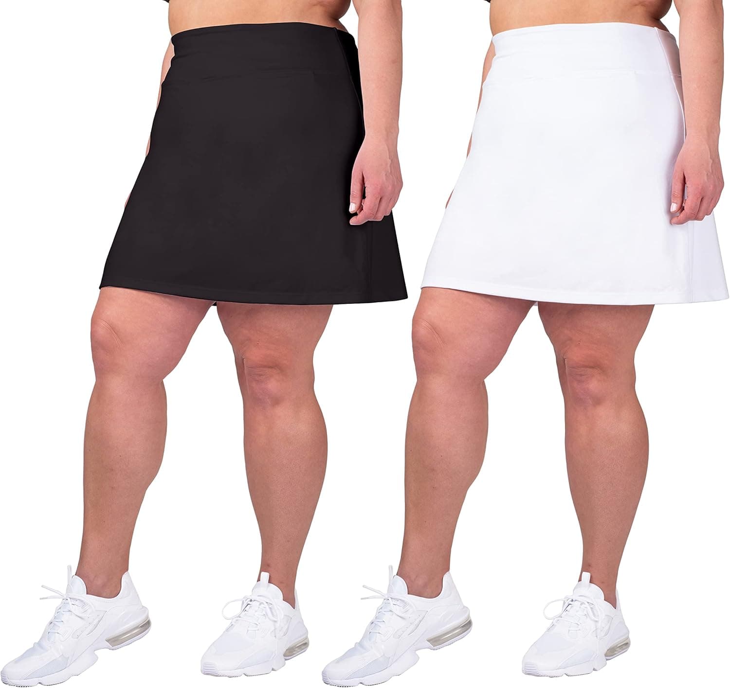 Inerzia 2 Pack Skorts Plus Size Skirts for Women High Waisted Active Skort Golf and Tennis Skirts for Women