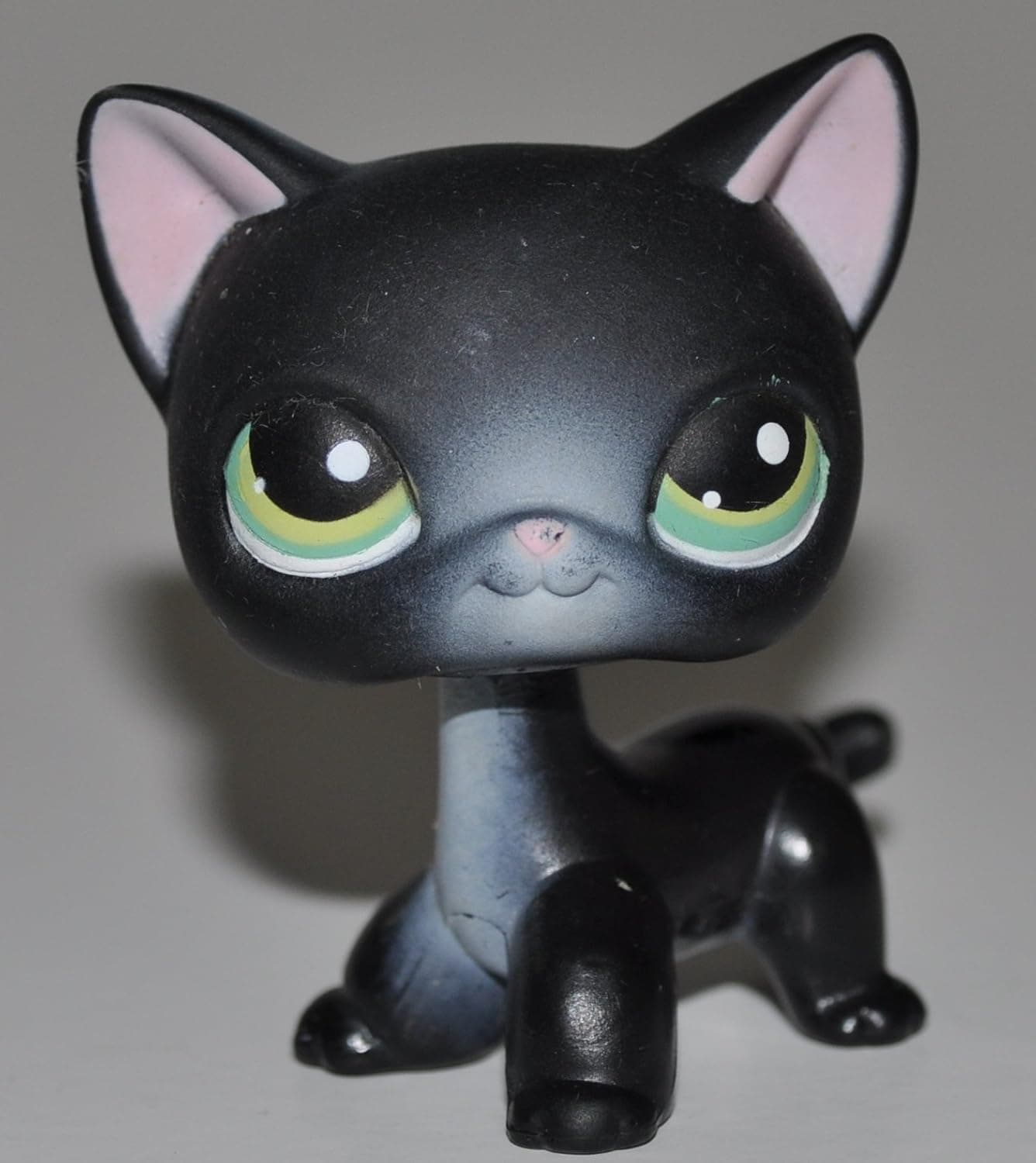 Shorthair #336 (Black, Green Eyes) - Littlest Pet Shop (Retired) Collector Toy - LPS Collectible Replacement Figure - Loose (OOP Out of Package & Print)