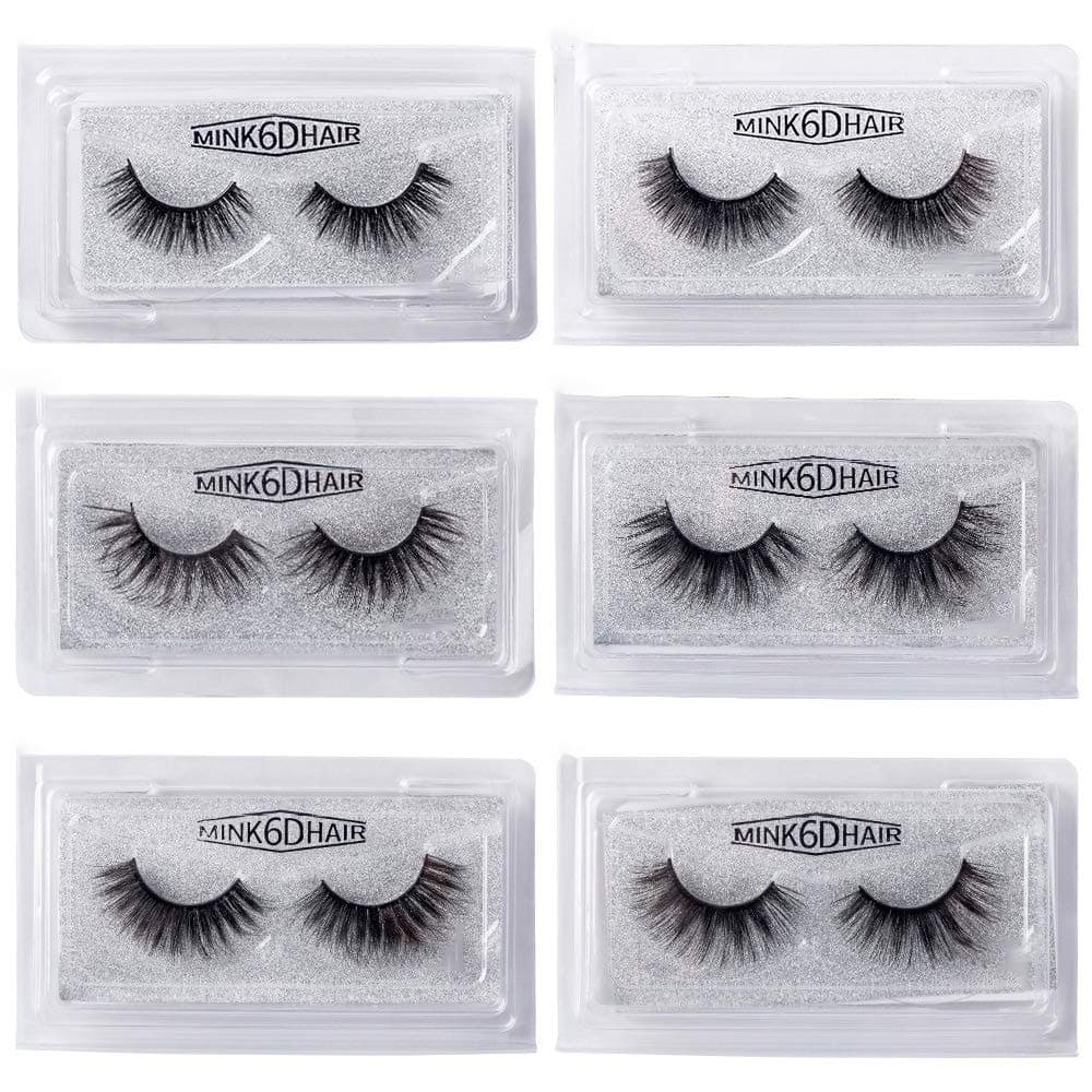 TPMXEMR 6 Pairs 6 Styles False Eyelashes Set , Reusable Fake Eyelashes Lashes For Women & Girl , 6D Three-Dimensional Fluffy Natural False Eyelashes,Natural Look Very Lightweight Soft and Comfortable