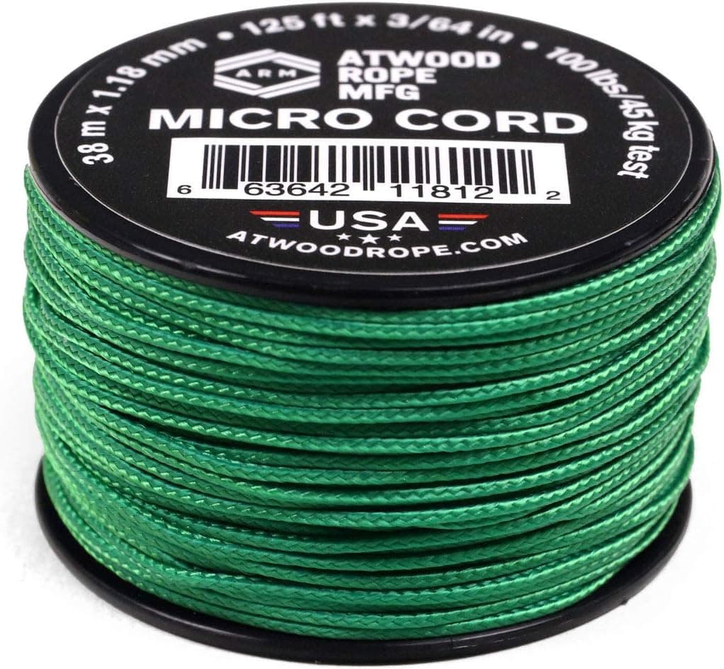 Atwood Rope MFG Micro Utility Cord 1.18mm X 125ft Reusable Spool | Tactical Nylon/Polyester Fishing Gear, Jewelry Making, Camping Accessories