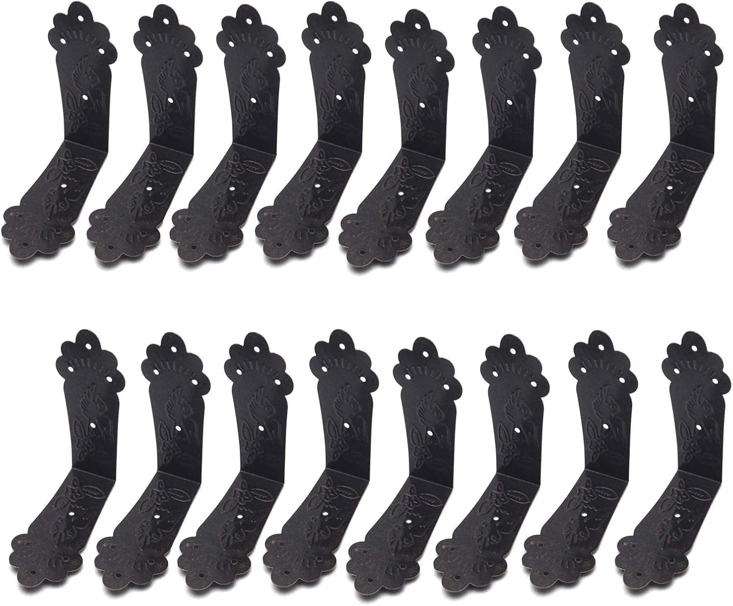 Box Corner Guard Protectors, Antrader 16-Pack Antique Decorative Case Edge Cover Bracket Support, 2.15" x 1", Bronze Tone