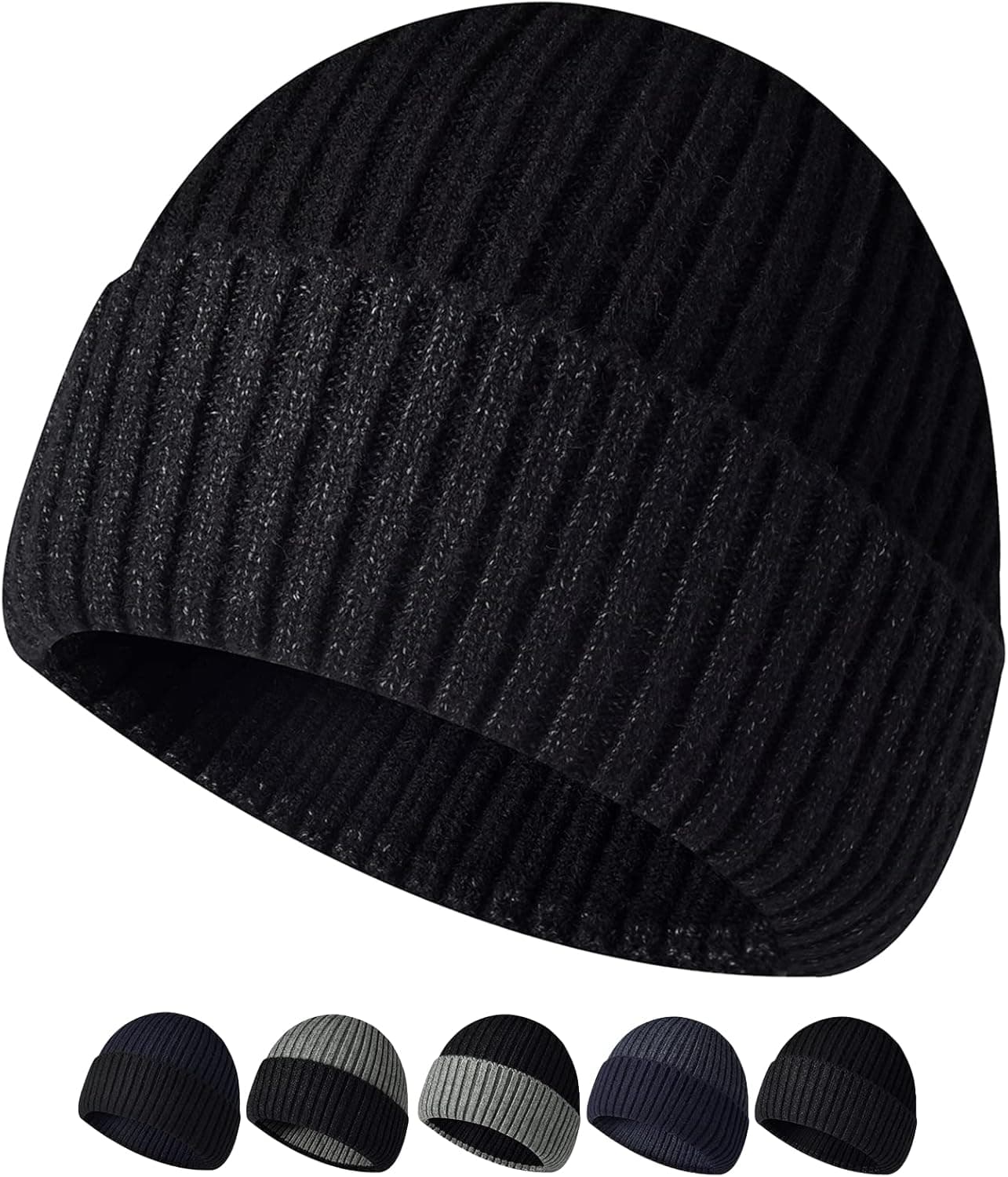 Arcweg Knit Beanie for Men Women Fleece Lined Knit Cap Warm Knit Skull Cap Windproof Beanie Hats Unisex for Winter