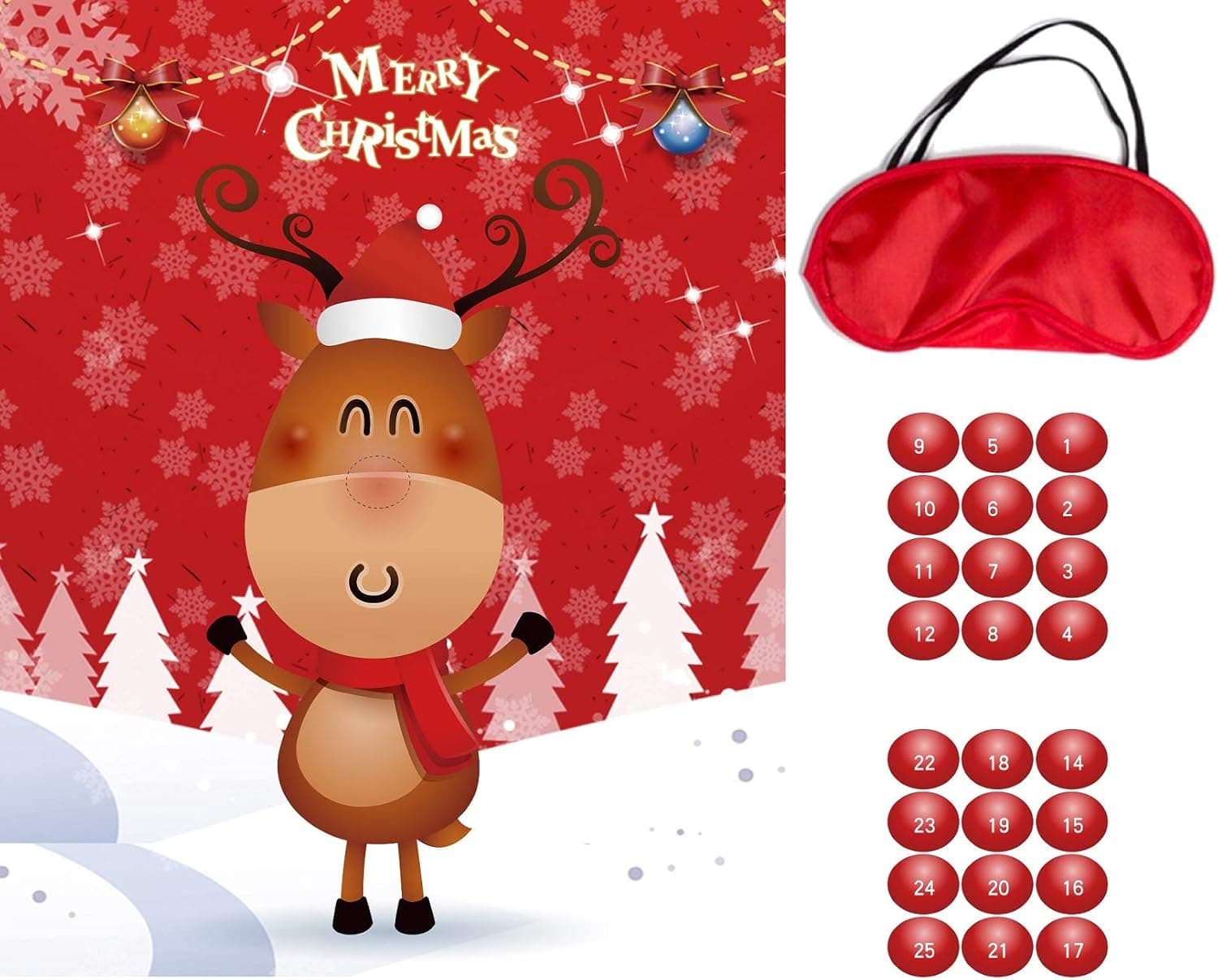 Pin The Nose on the Reindeer Game Fun Christmas Game Party Favor
