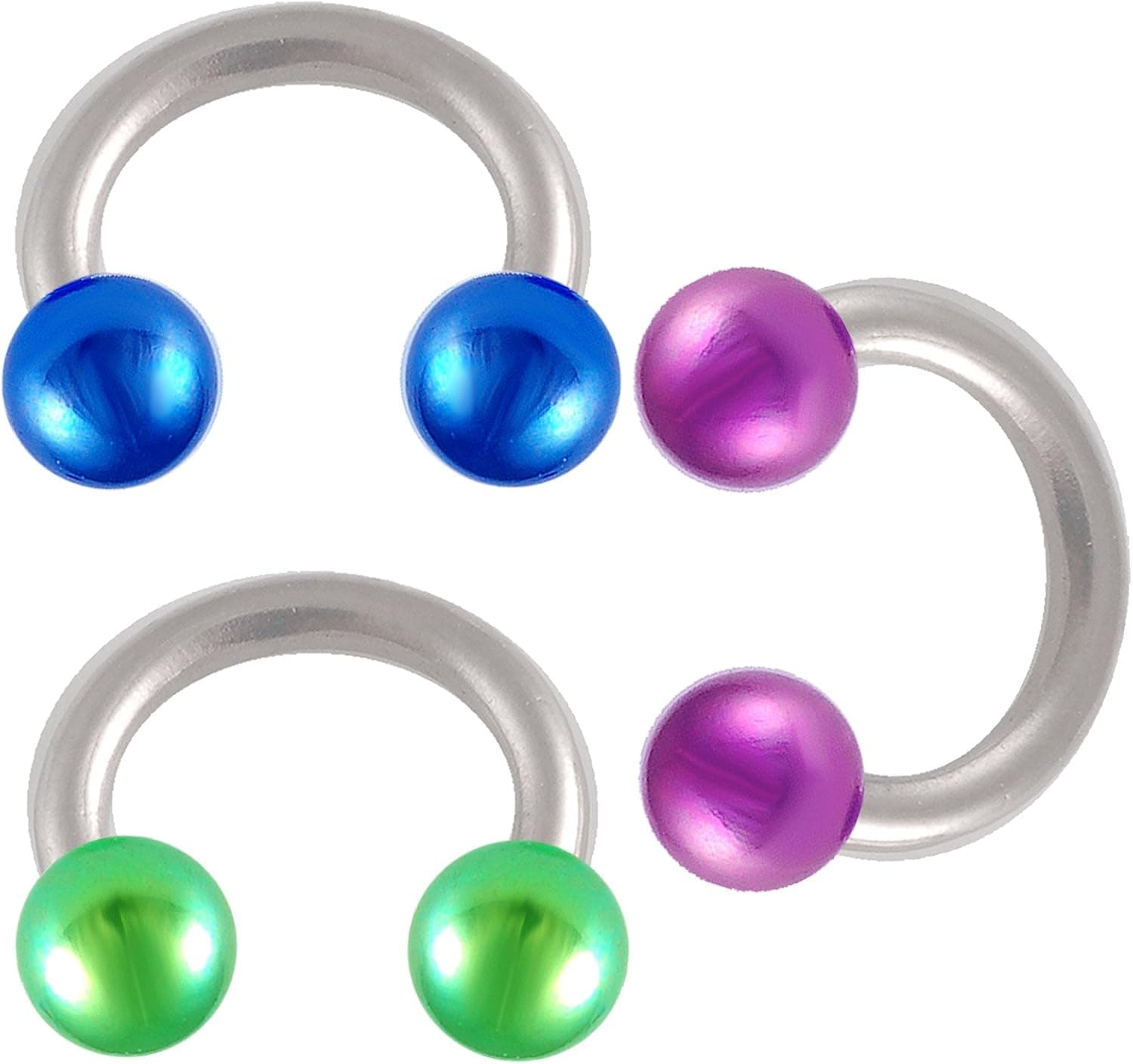 bodyjewellery 16g 16 Gauge 1.2mm 1/4 6mm Horseshoe Barbell Steel Circular Nose Ring Lip Eyebrow Bars Tragus AXBS 3pcs