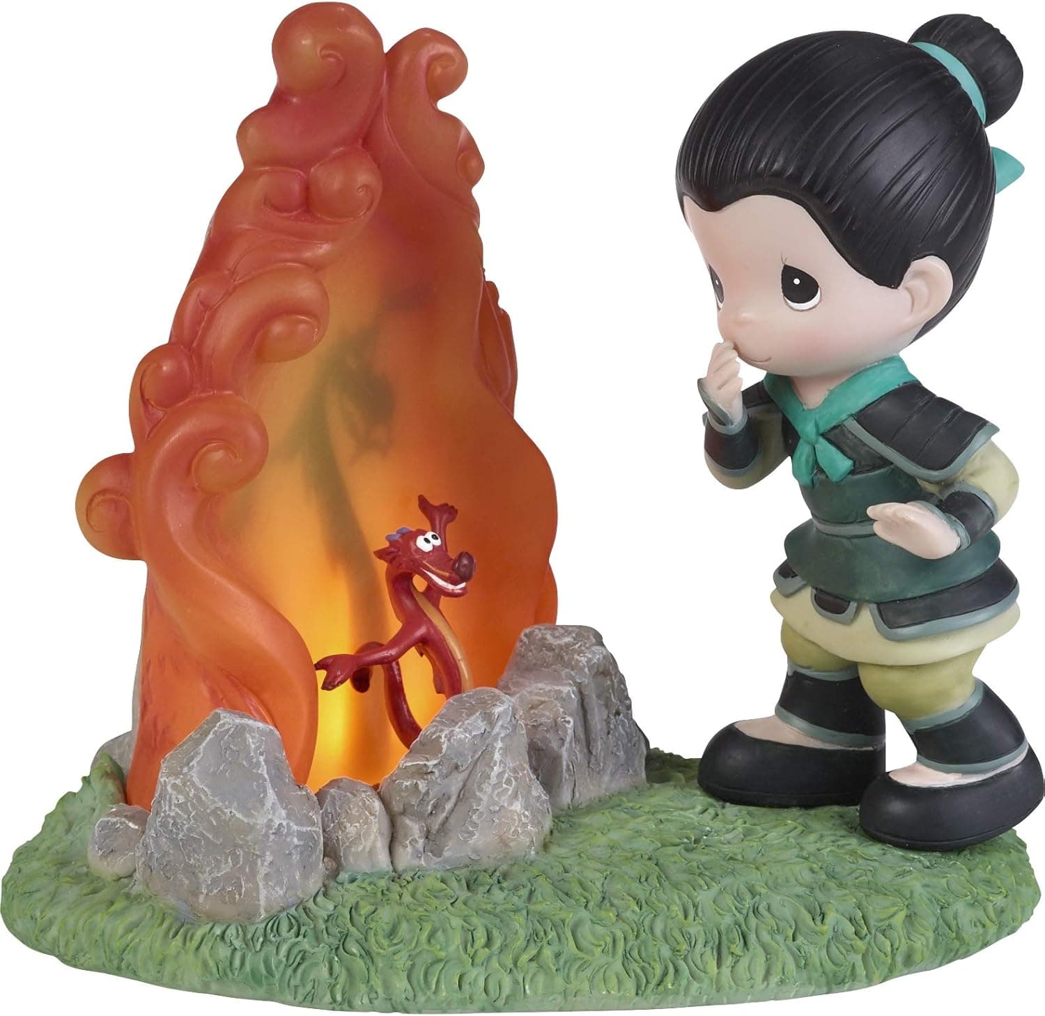 Precious Moments Mushu 192451 Disney Showcase Mulan Miracles Come in Resin LED Figurine, Multi