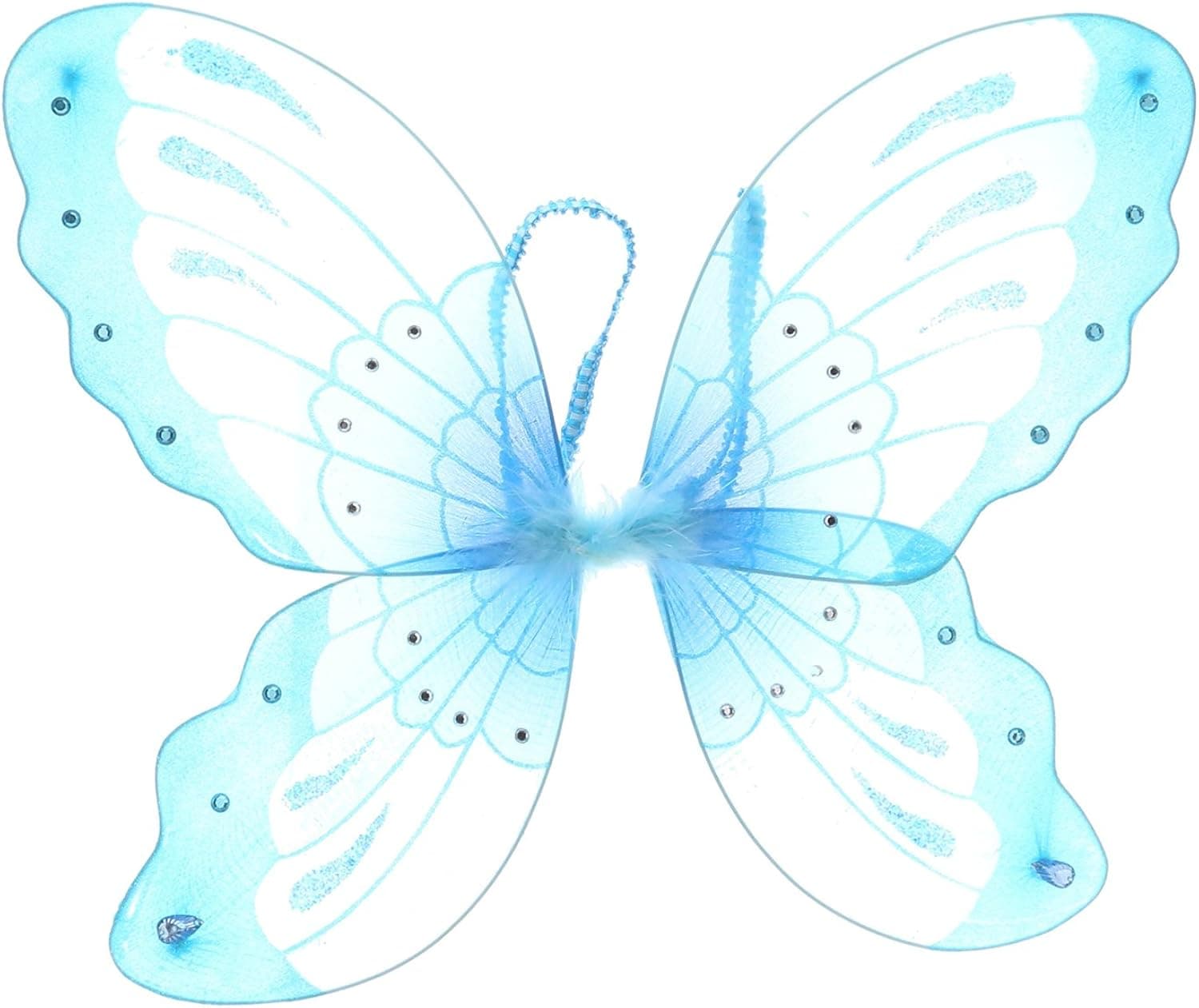 Mozlly Butterfly Wings - Princess Glitter Pixie Fairy Wings for Girls, Dress Up Pretend Play Accessory for Halloween Costume