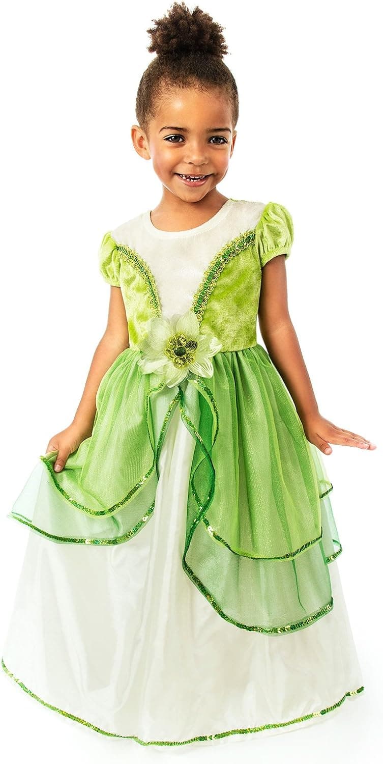 Little Adventures Lily Pad Princess Dress Up Costume for Girls (Medium Age 3-5)