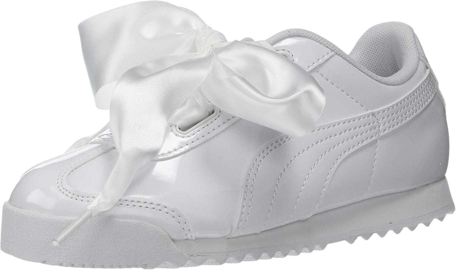 Puma Unisex-Child Roma Heart Patent Sneaker, White, 13 M US Little Kid