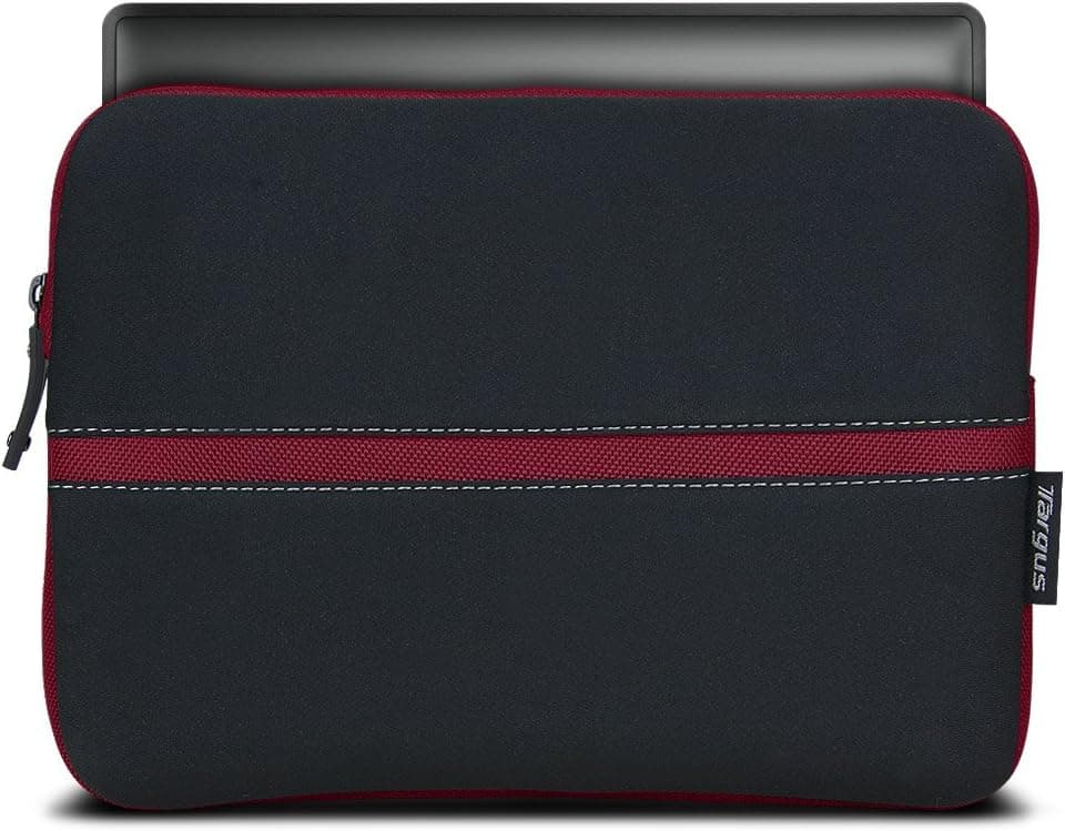 Targus 10.2" Neoprene Slipskin Netbook Tablet eReader Case with Zipper (Black and Burgundy)