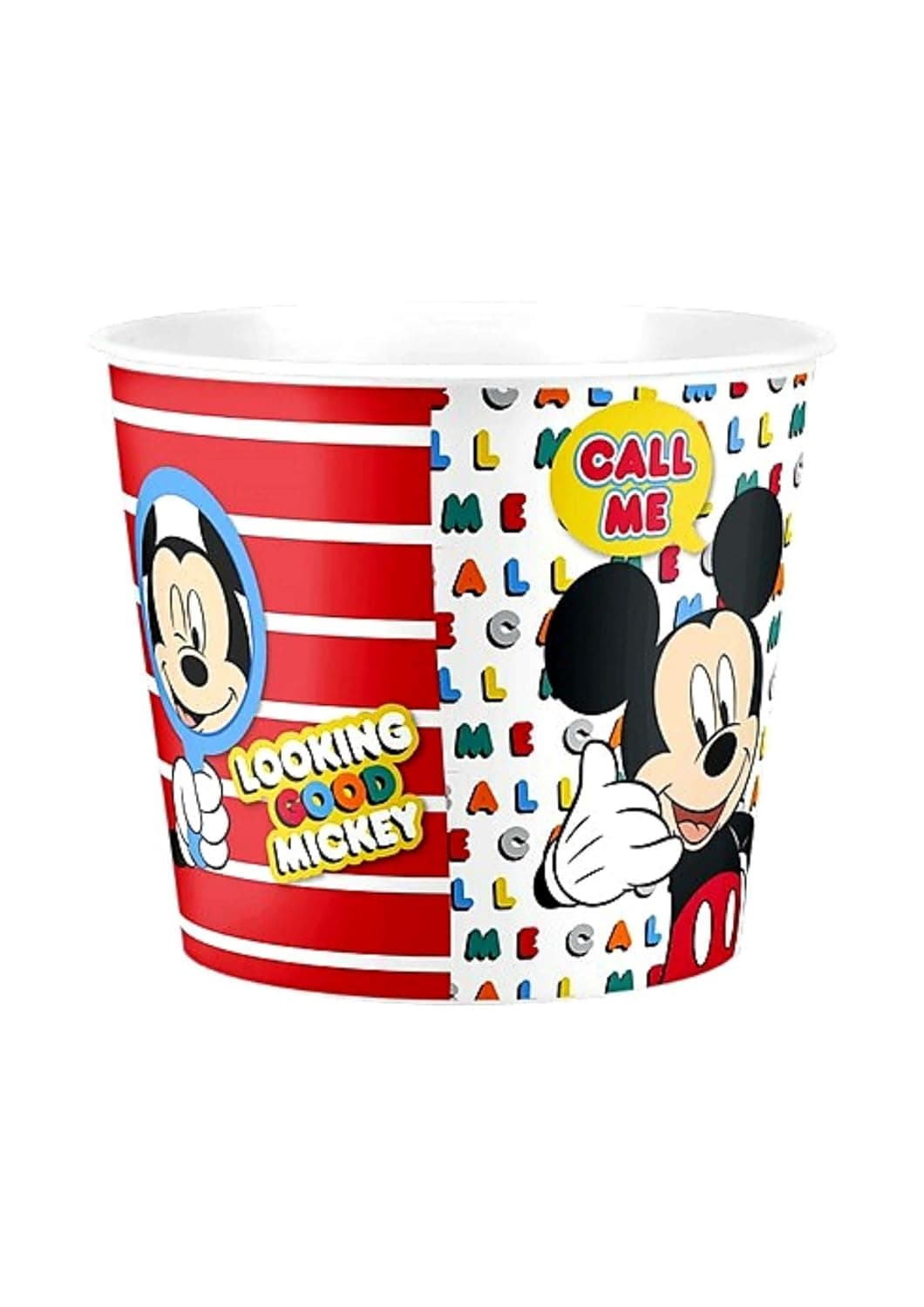 Modern Style Reusable Plastic Popcorn Box/Popcorn Containers/Popcorn Bowls Set for Movie Theater Night - (BPA Free-1 Pack-75 oz) (RED MC 1 Pack)