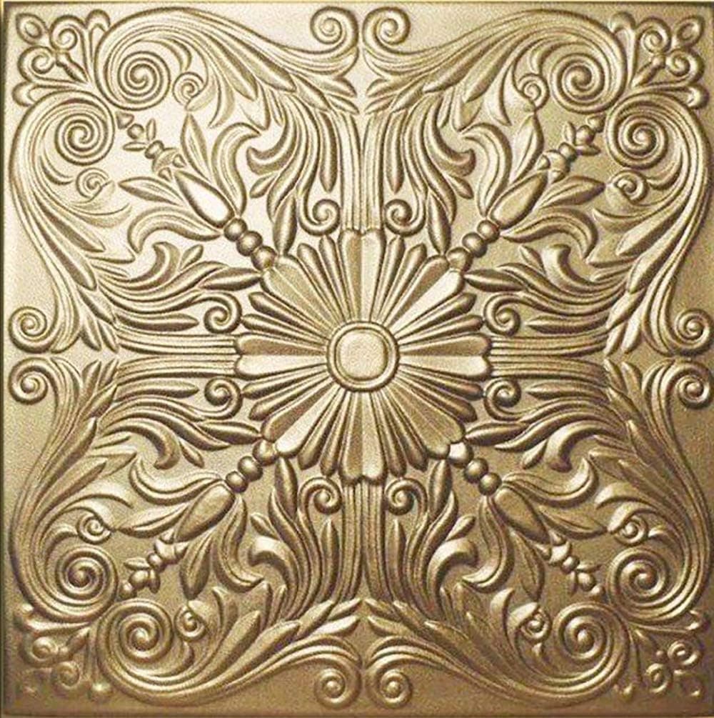 50pc of (R139) Astana Gold (20"x20" Foam) Ceiling Tiles - Covers About 135sqft
