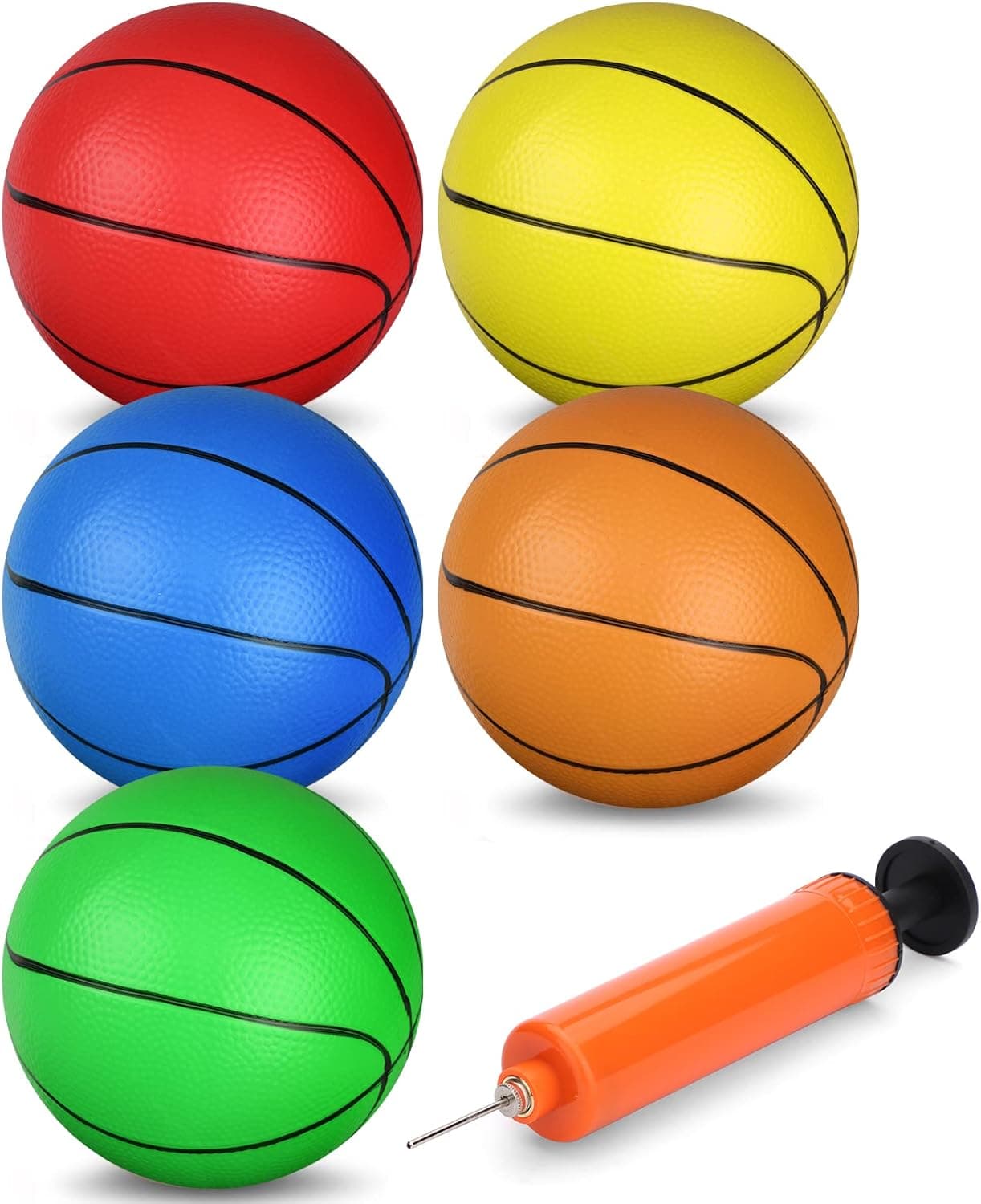 Amarlozn 5" Mini Basketballs for Kids Adults, Replacement PVC Basketball for Over The Door Basketball Hoop, Pool Beach Basketball