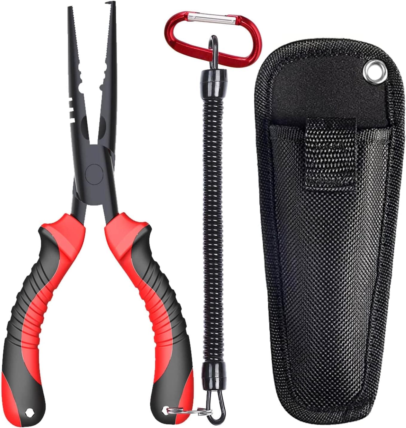 JOOKKI 9inch Fishing Pliers, Corrosion Resistant Teflon Coated Fishing Tools, Tungsten Carbide Cutters, Saltwater Resistant Fishing Gear.